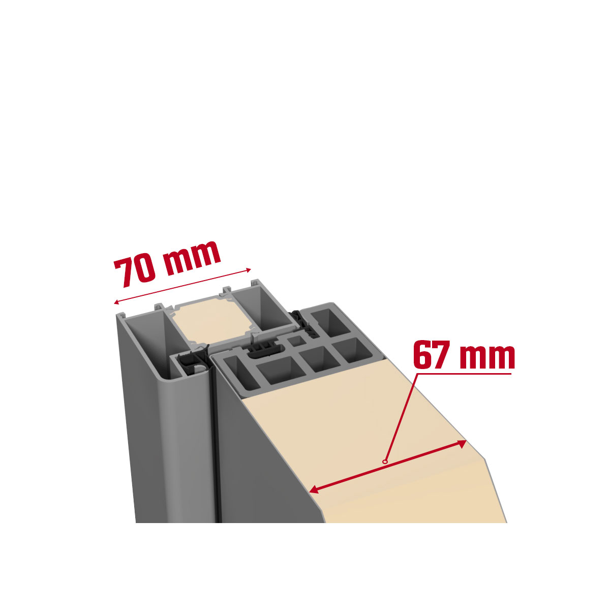 SplenDoor  Premium-Haustür Passivedoor Visby RC2 energiesparend einbruchsicher grau 100 x 210 cm links Bild 6