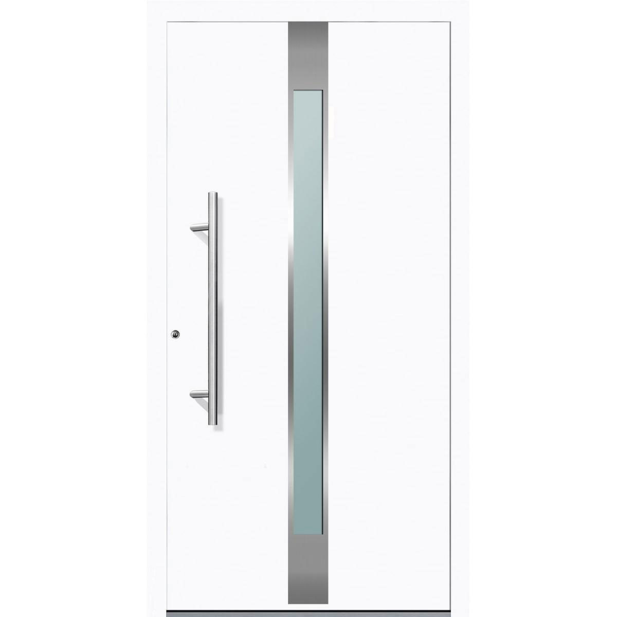 Aluminium Sicherheits-Haustür Rimini Exklusiv 75 mm weiß 110 x 210 cm Anschlag links inkl Griffset