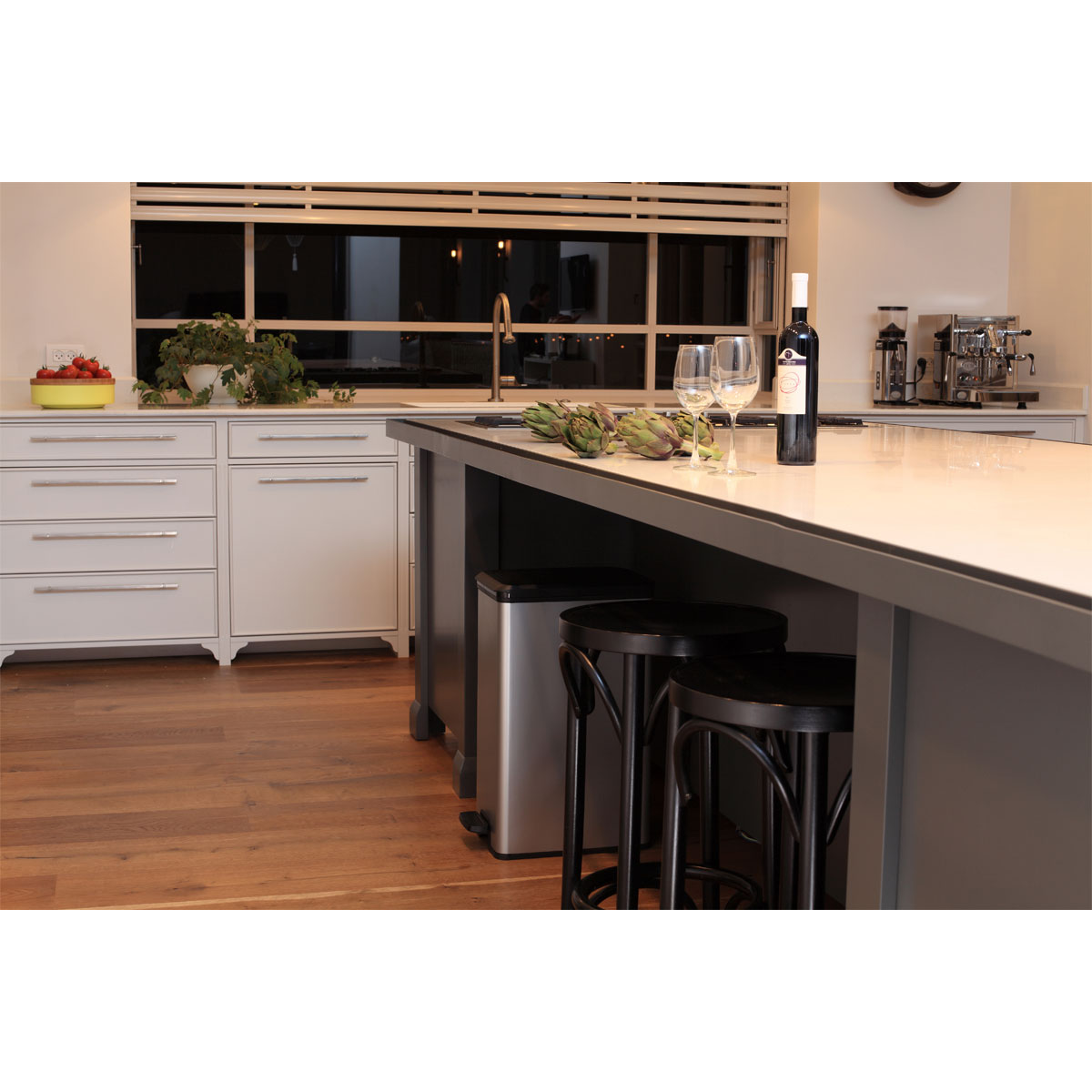 Curver Mülleimer DECO Bin SLIM 40L mit Pedal schwarz silber metallic  Bild 4