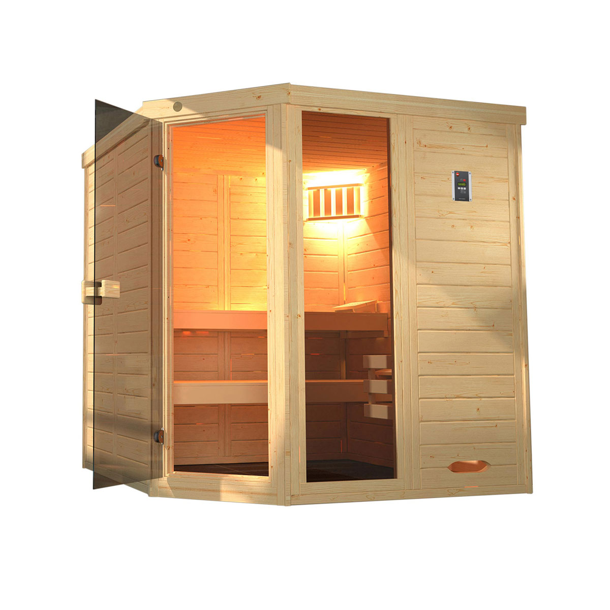 Weka  Premium Massivholz-Elementsauna Kemi Größe 1 Sparset 7,5 kW Bio S