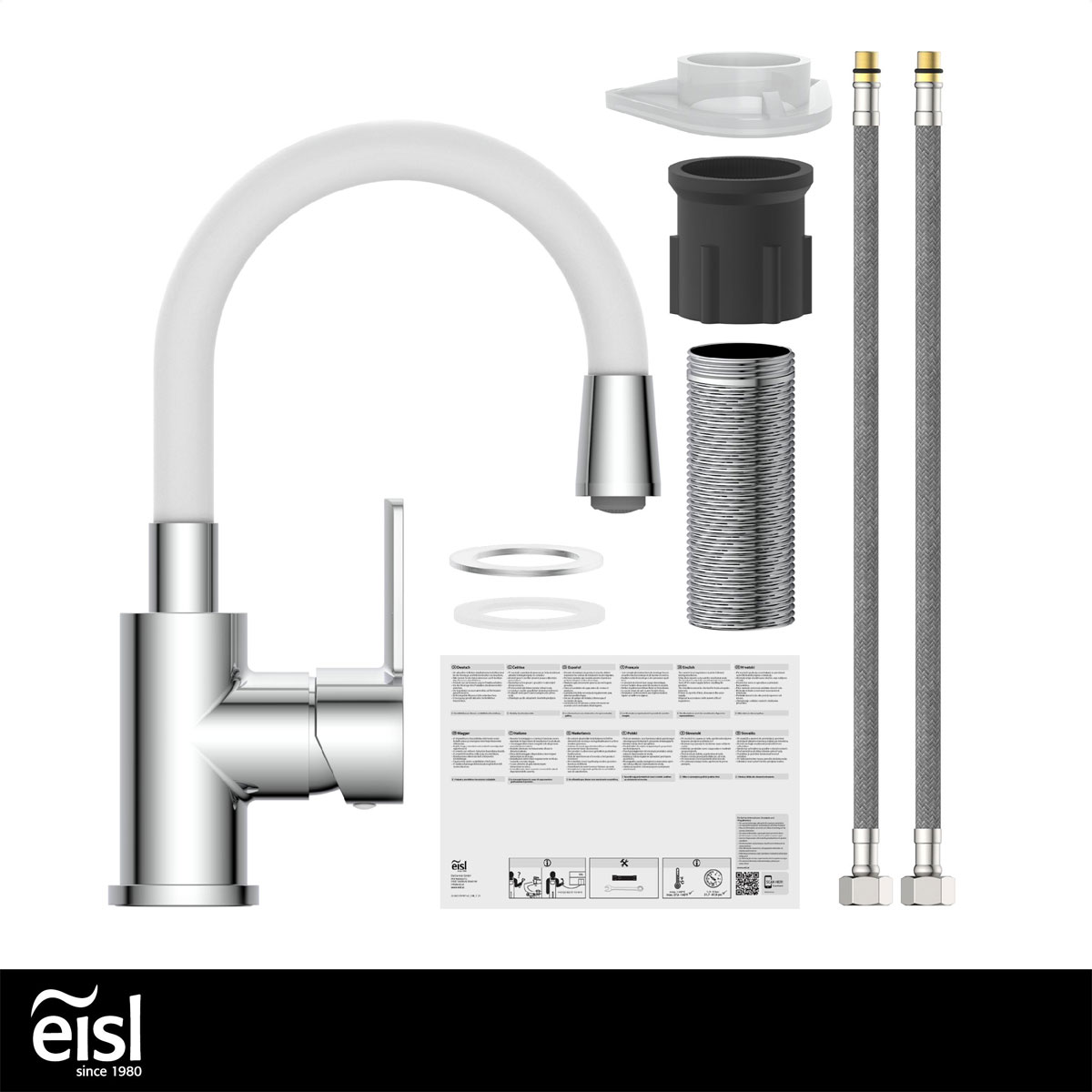 Eisl  Waschtischarmatur Flexo chrom weiß Cold Start Bild 5
