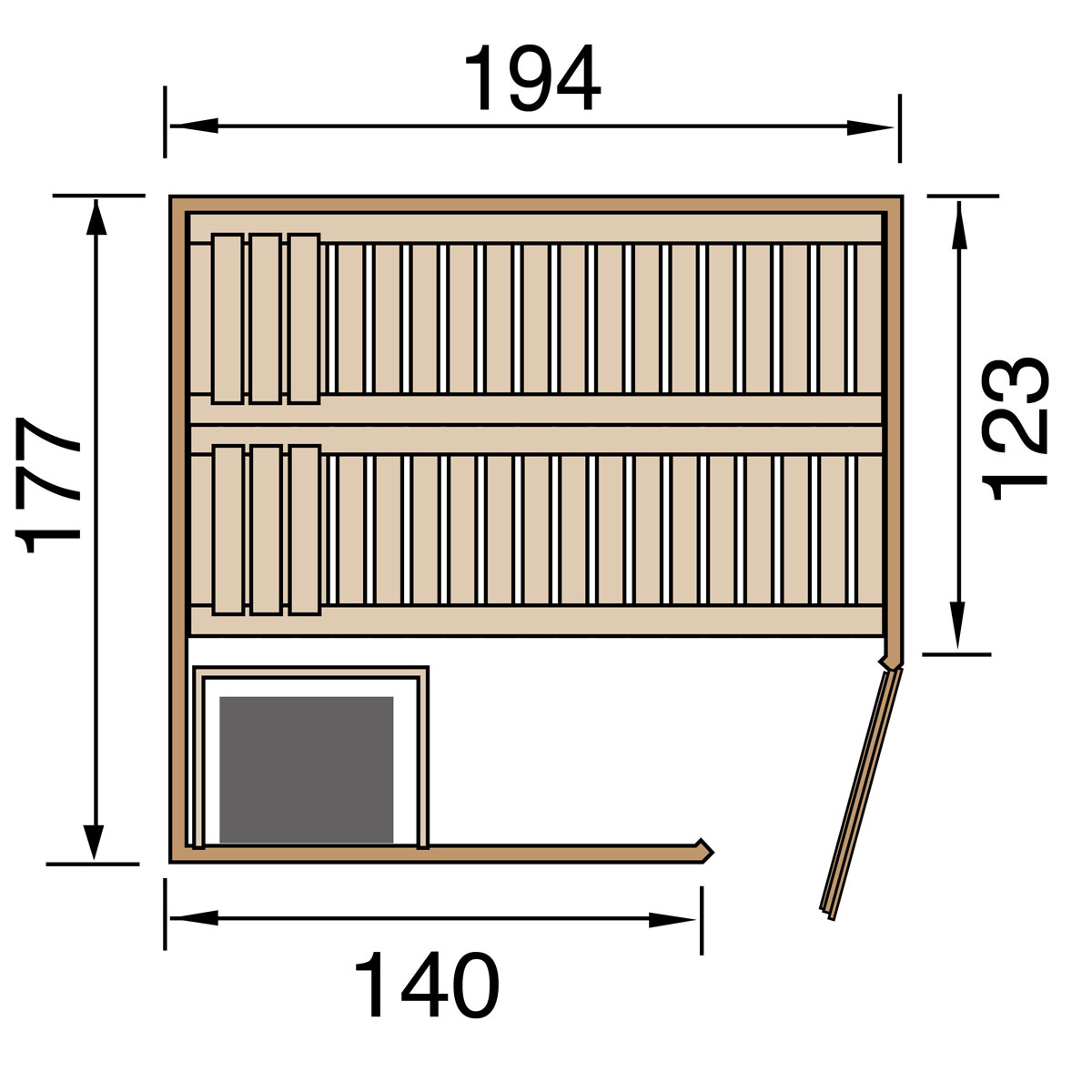 Weka Elementsauna „Kiruna 2“ GT, 230V, 4,5 kW, Bio Bild 3