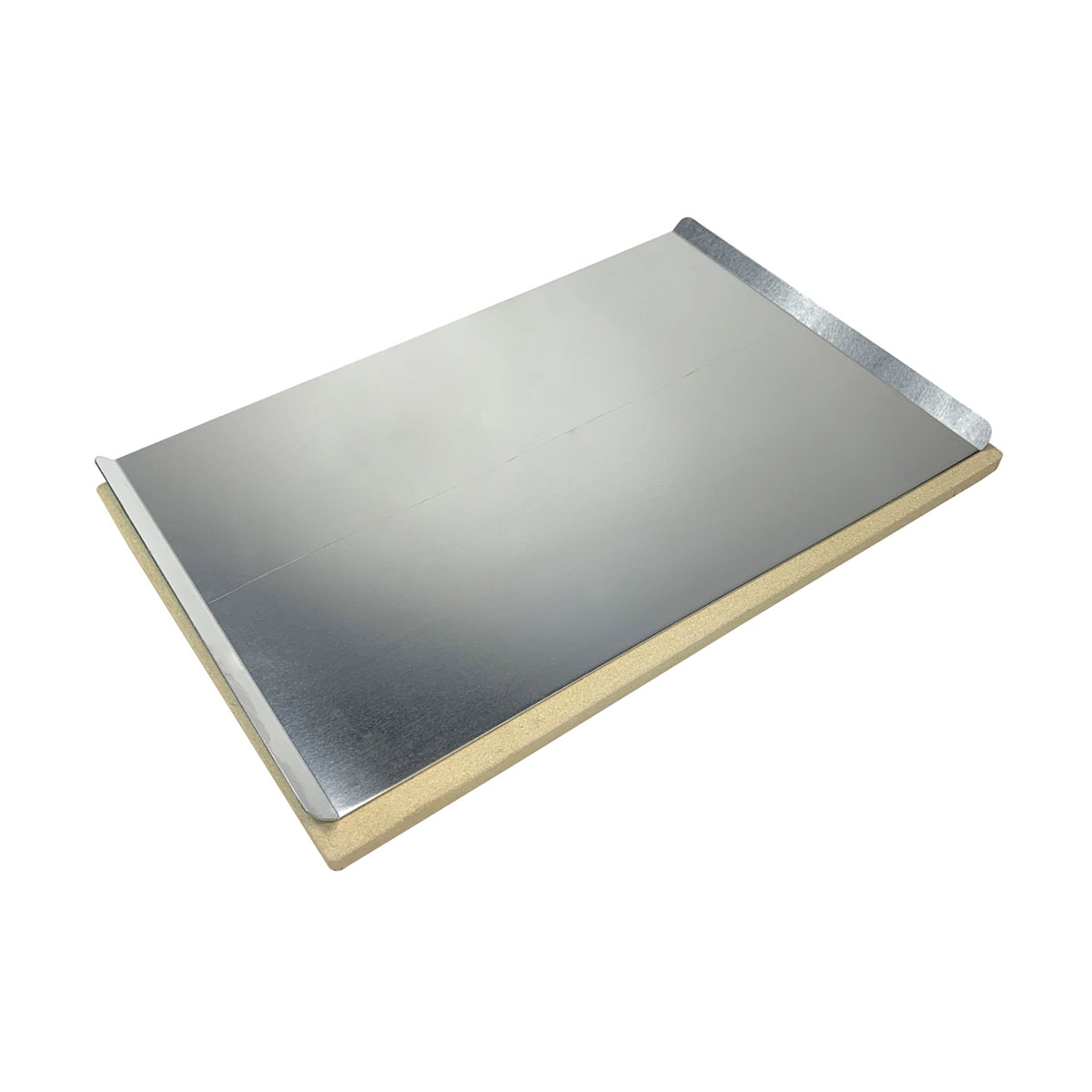 Rothmann Pizzastein rechteckig inkl Alu-Servierbrett 44 x 1,2 x 30 cm