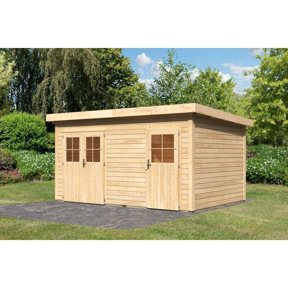 Karibu Gartenhaus Mattrup 28 mm naturbelassen