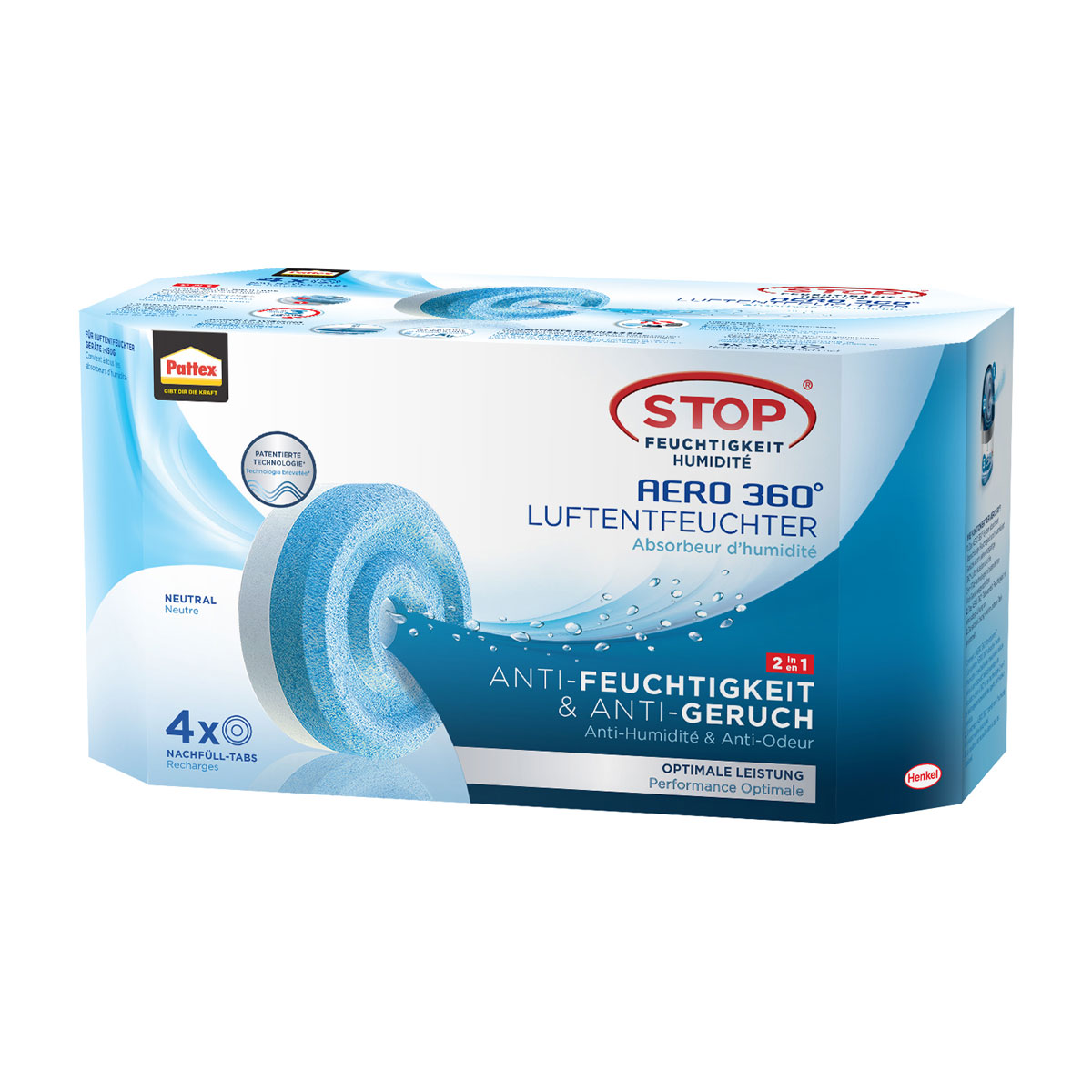 Pattex Luftentfeuchter Tabs AERO 360 Neutral Tabs 4 x 450 g