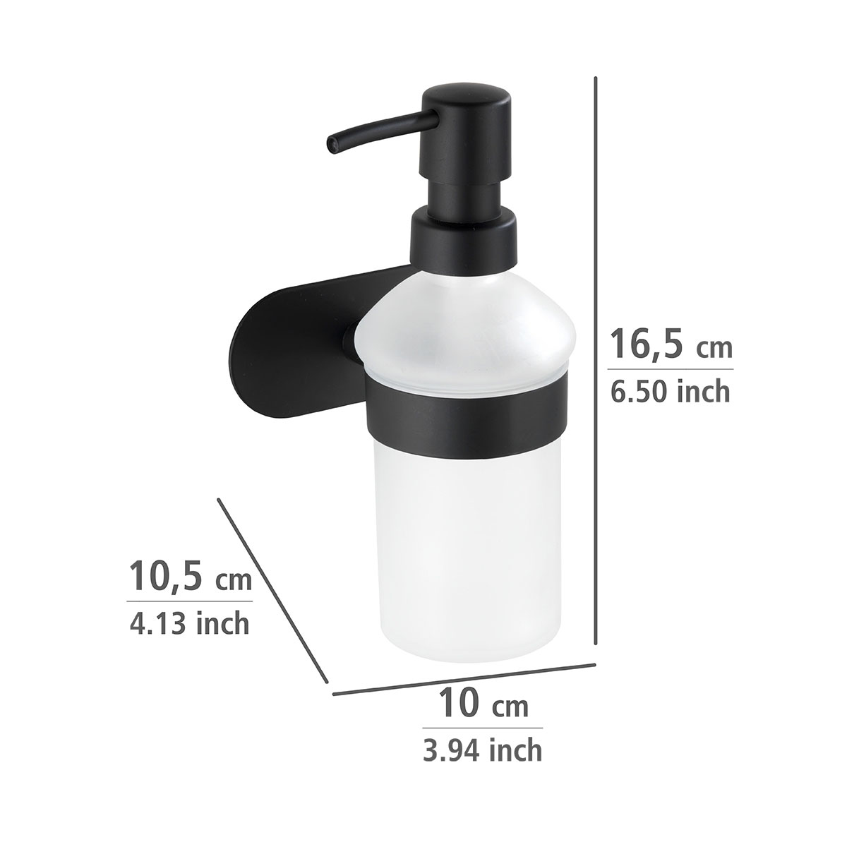 Wenko  Turbo-Loc Edelstahl Seifenspender Orea Black Matt Flüssigseifen-Spender Befestigen ohne bohren ca 200 ml Bild 4