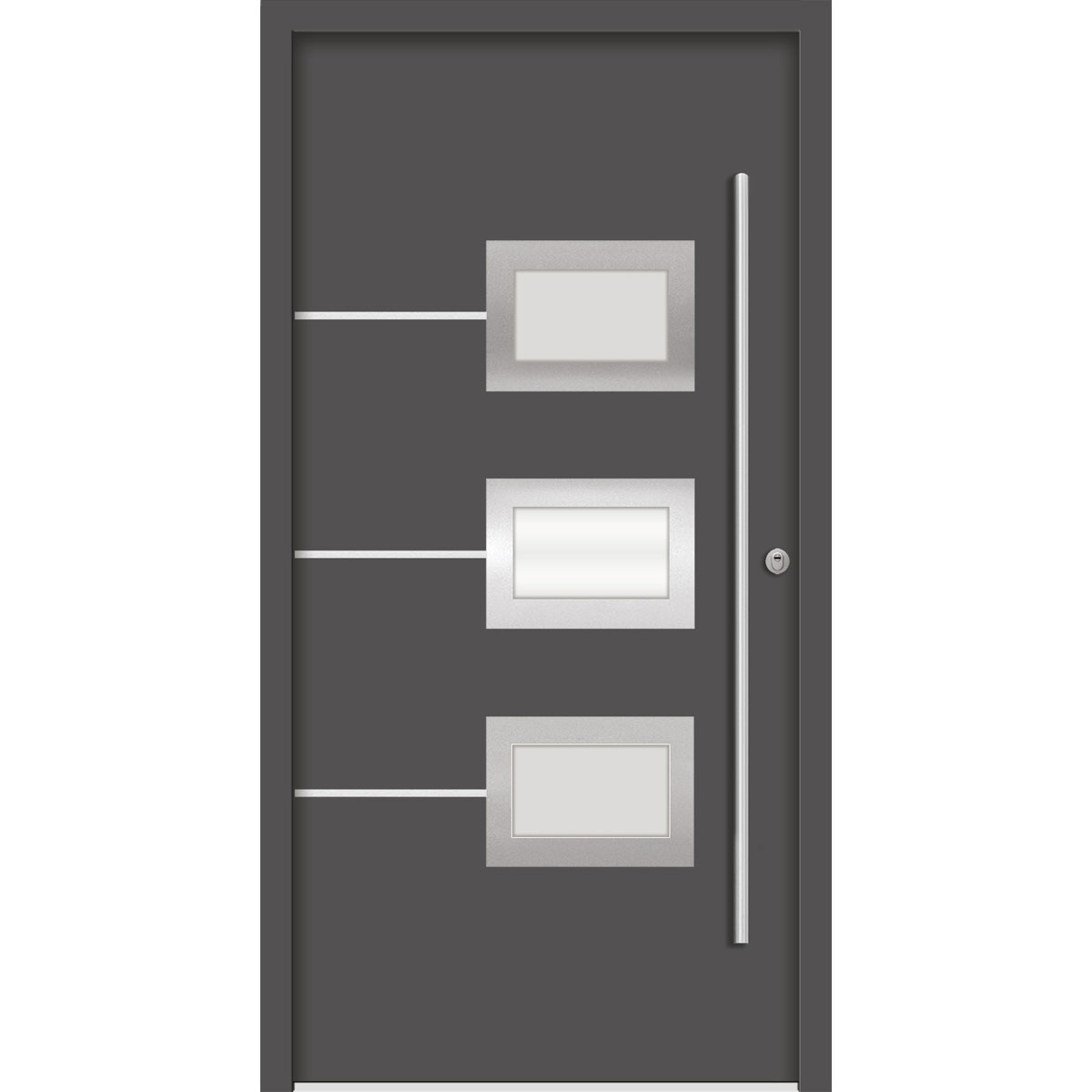 SplenDoor Premium-Haustür Passivedoor Bergen RC2 energiesparend einbruchsicher anthrazit 100 x 210 cm rechts