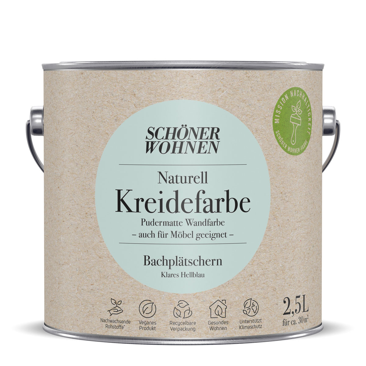 Schöner Wohnen Farbe Naturell Kreidefarbe 2,5 L Bachplätschern
