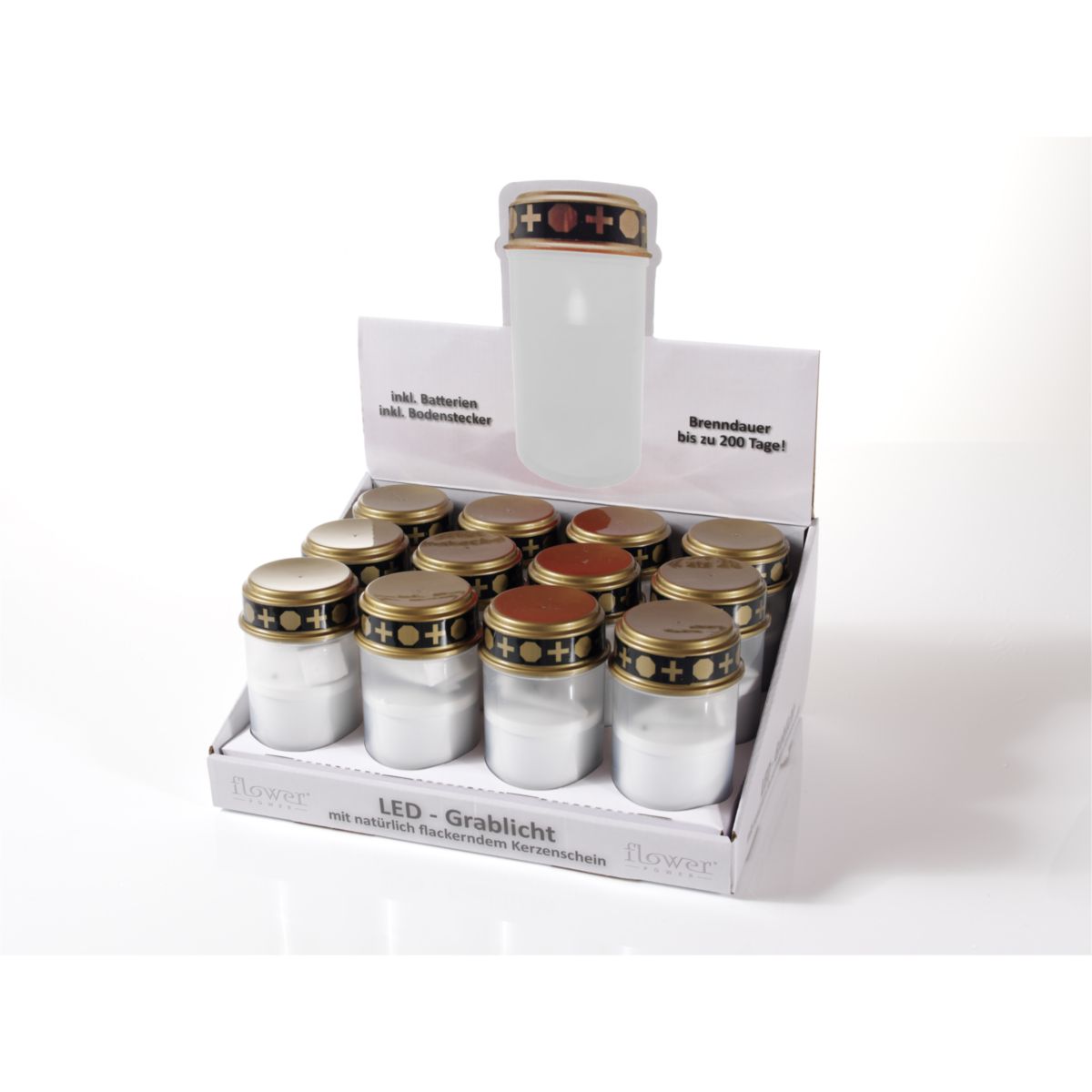 Flower Power LED Outdoor Grablampe mit Dorn SPINA WHITE 7 x 13 cm Kunststoff Bild 4