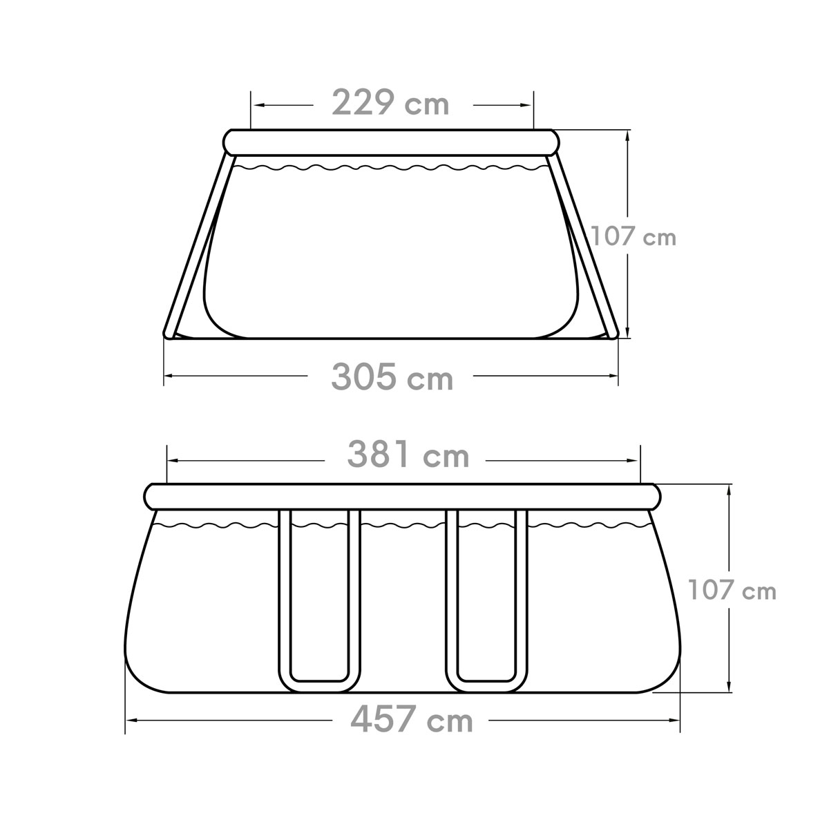 Summer Waves Quick Frame Pool 457x305x107cm Blau Bild 7