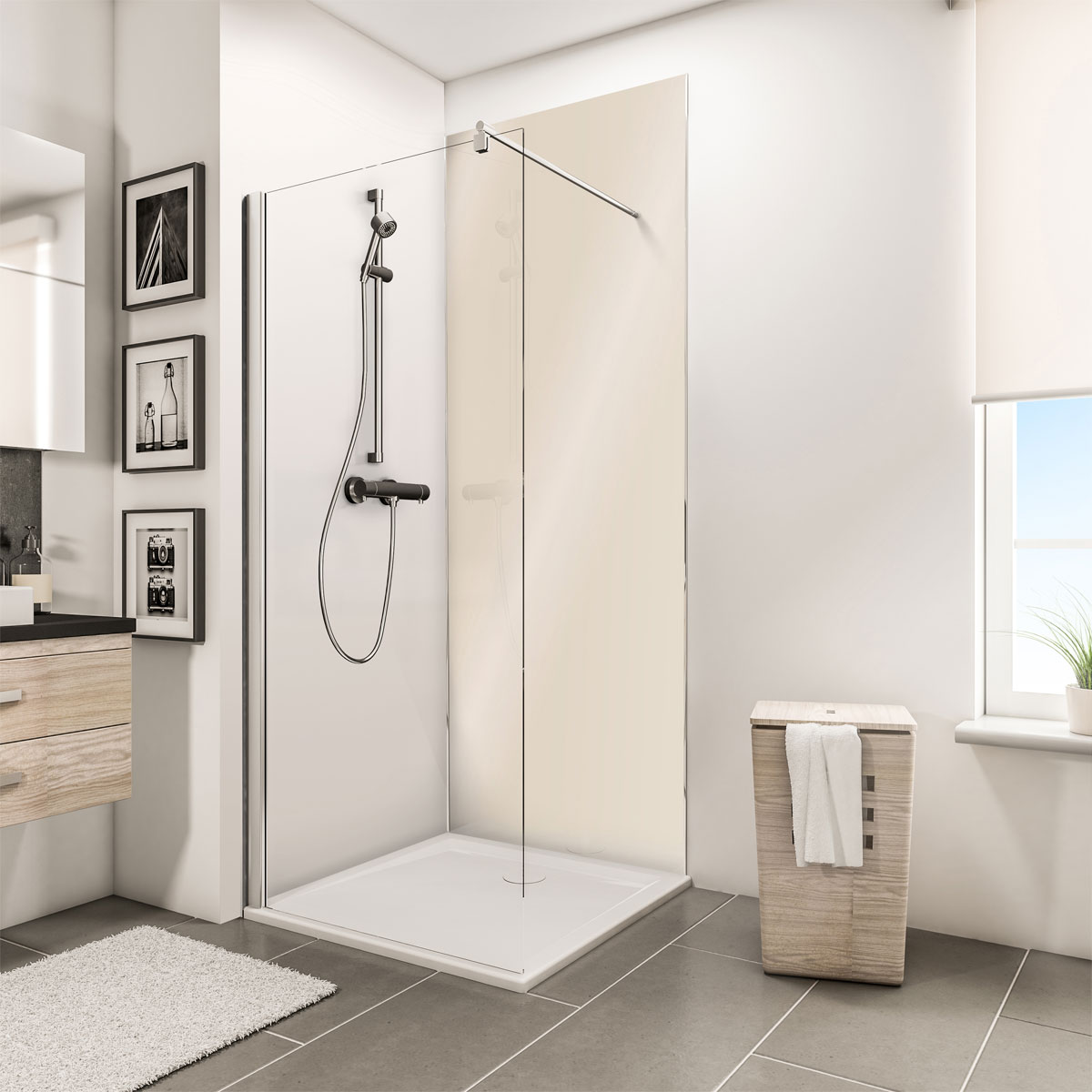 Schulte Duschrückwand Decodesign Hochglanz 255 x 100 creme-beige