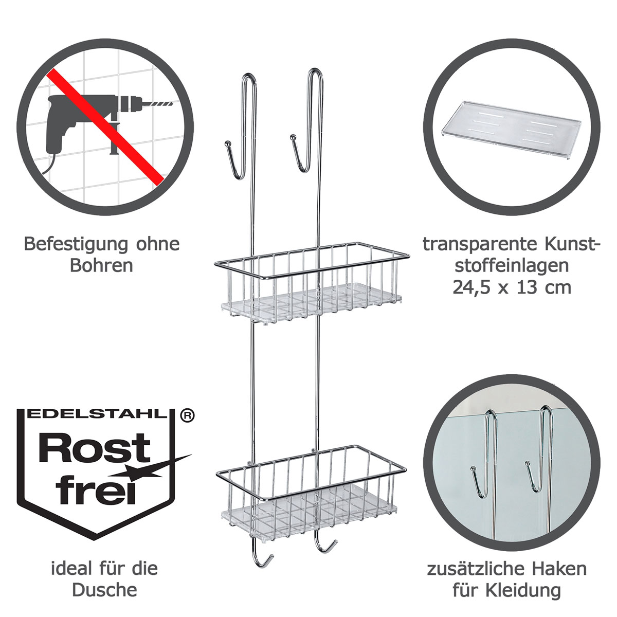 Wenko Duschcaddy Aldo 2 Etagen Bild 3