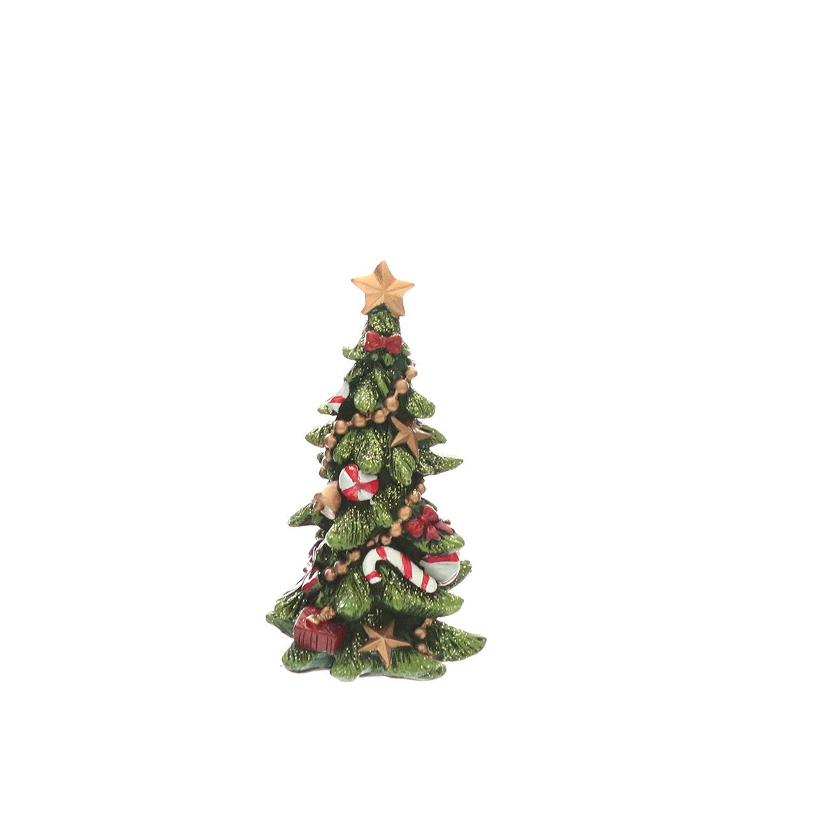 Deko Weihnachtsbaum mit Glitzer 10,5cm grün rot gold