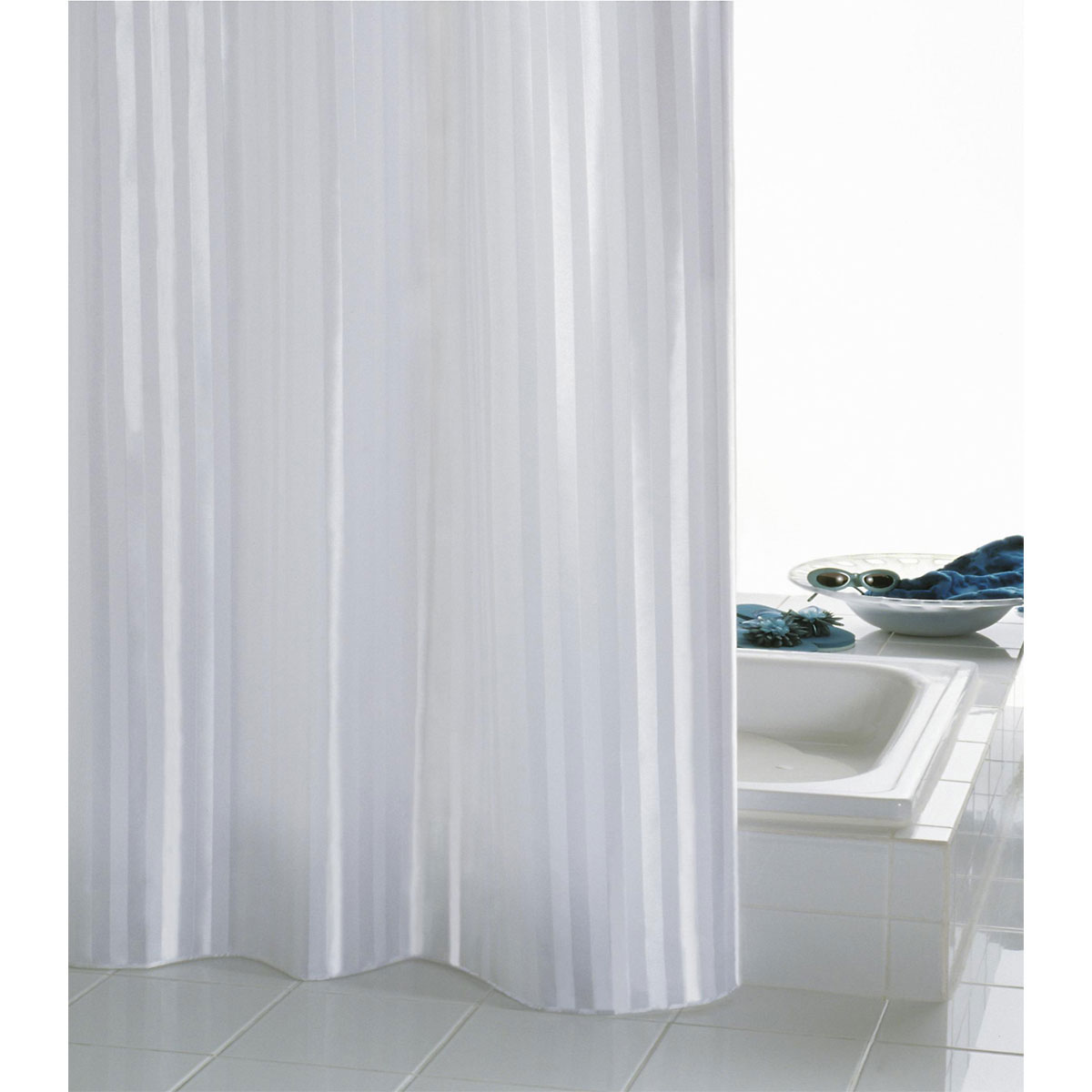 Valblue  Duschvorhang Noble Textil 120 x 200 cm weiß Bild 1