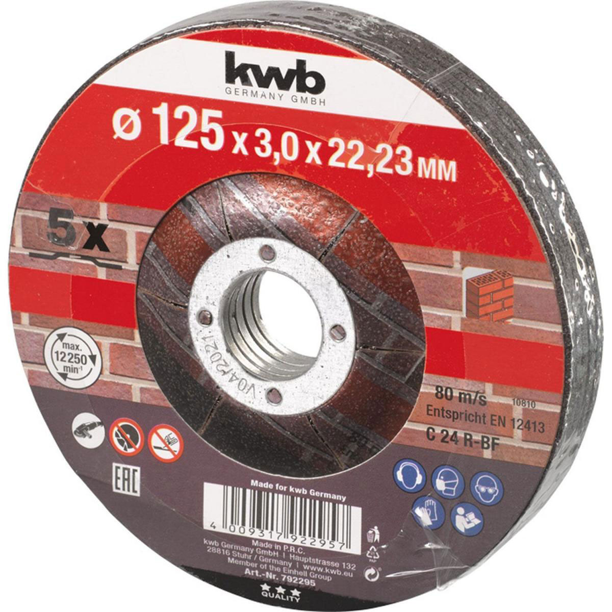 kwb  Trennscheiben Steinbearbeitung Durchmesser 125 mm 5 Stück Bild 2