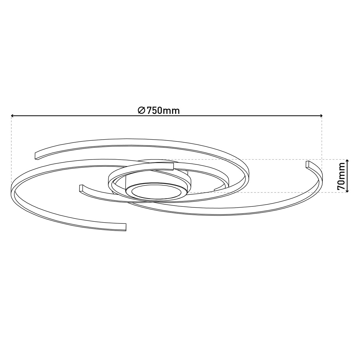 Naeve LED DL Radon Metall/KS schwarzLxBxH 75x75x7cm dimmbar Bild 12