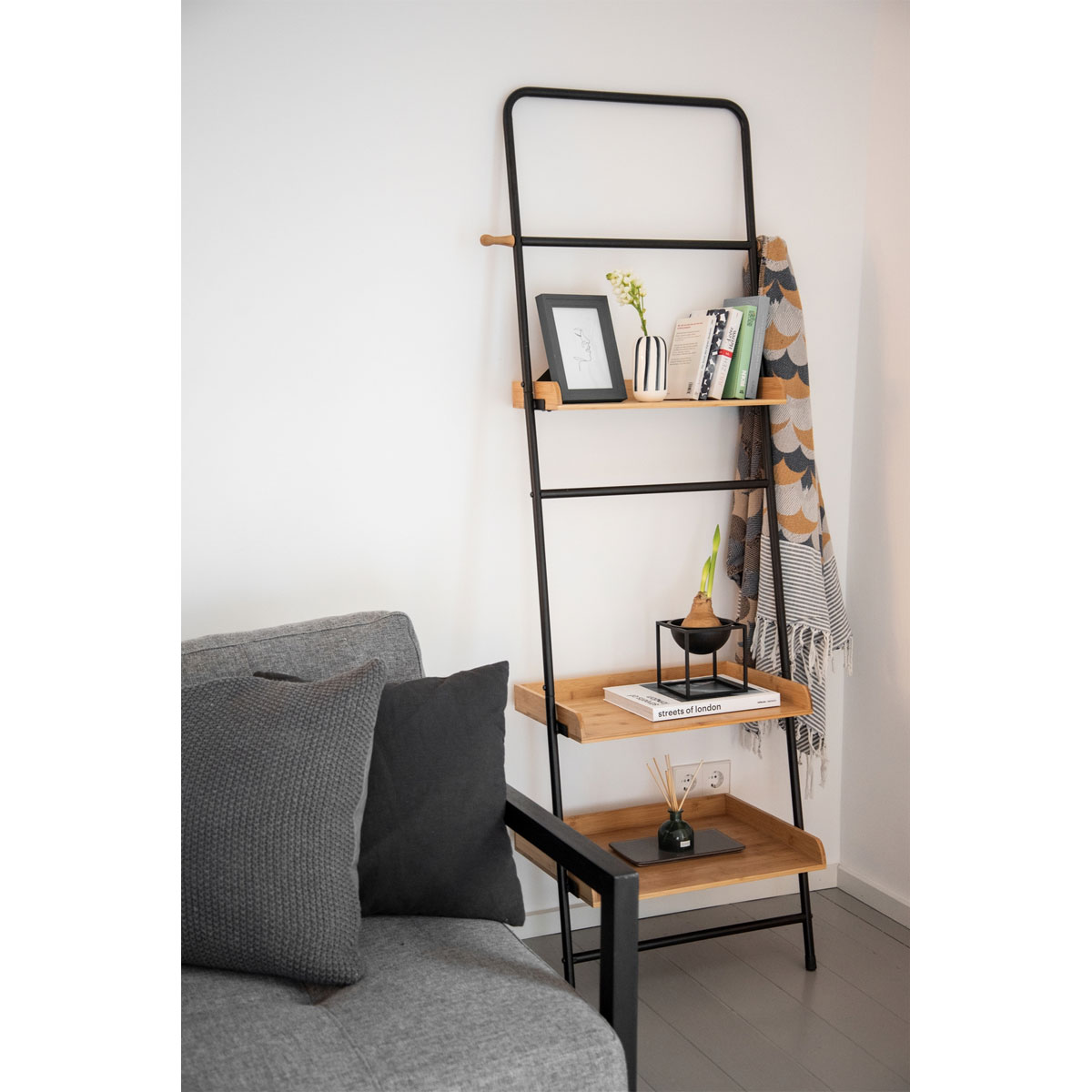 Wenko  Standregal Loft Wohnregal Badezimmerregal aus Bambus Bild 7