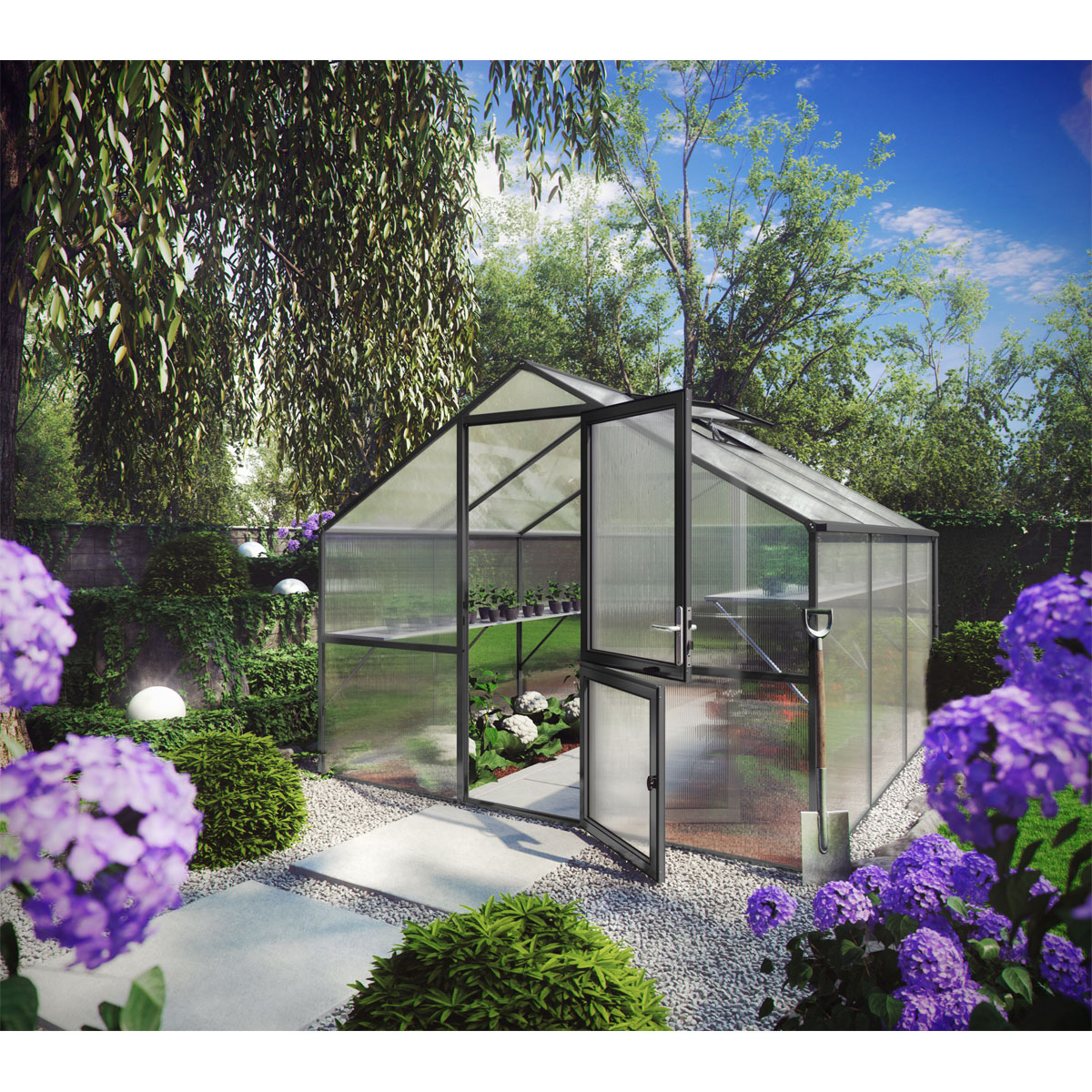 KGT Gewächshaus Orchidee III 9,6m² schwarz Bild 1