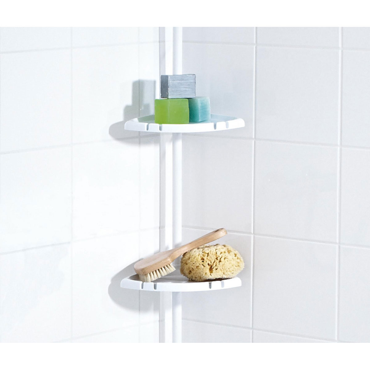 Ridder  Teleskop-Duscheckregal mit 4 Ablagen 130-260 cm weiß Bild 7