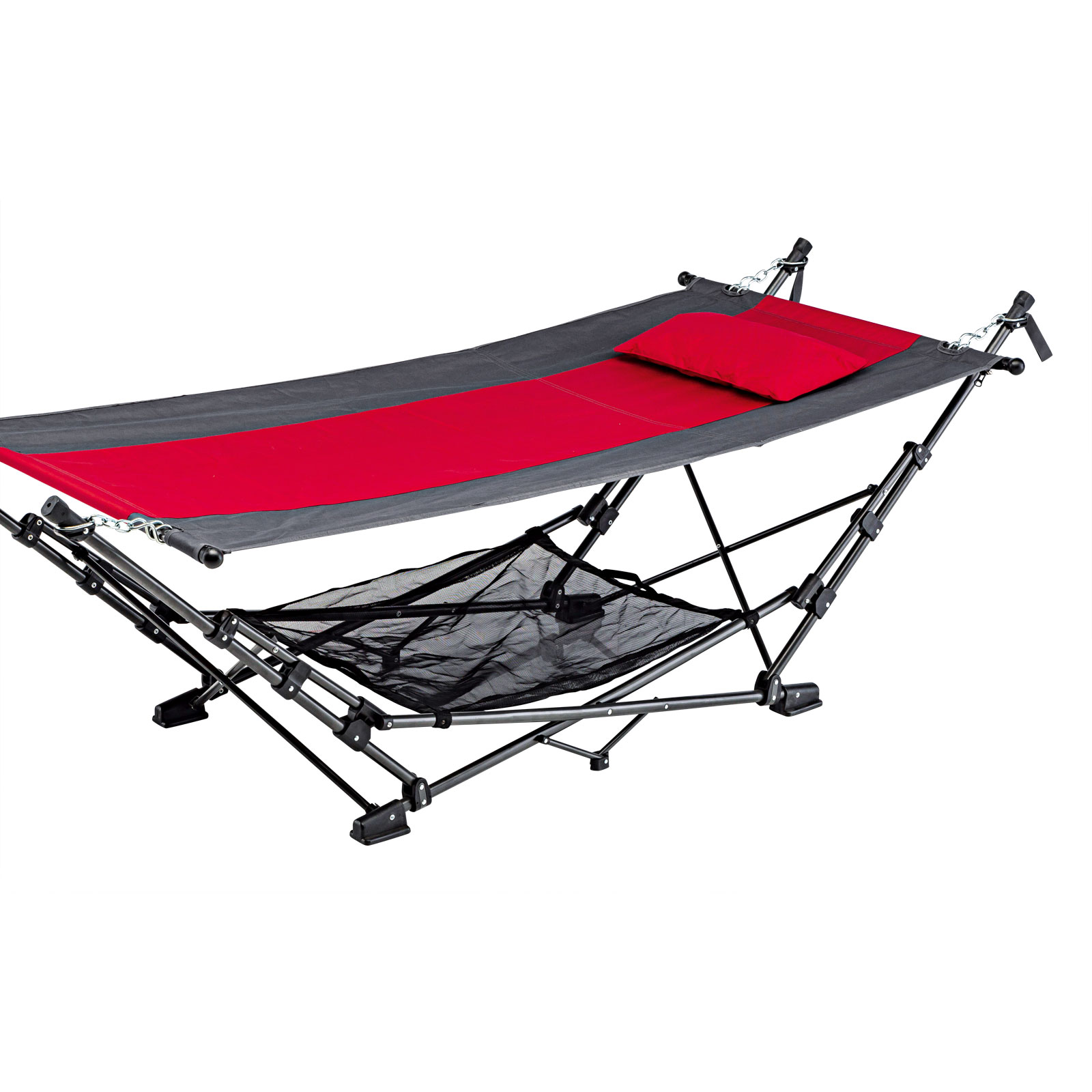 Haveson Hängematte Pack-n-Go faltbar 234 x 122 x 10 cm grau/rot