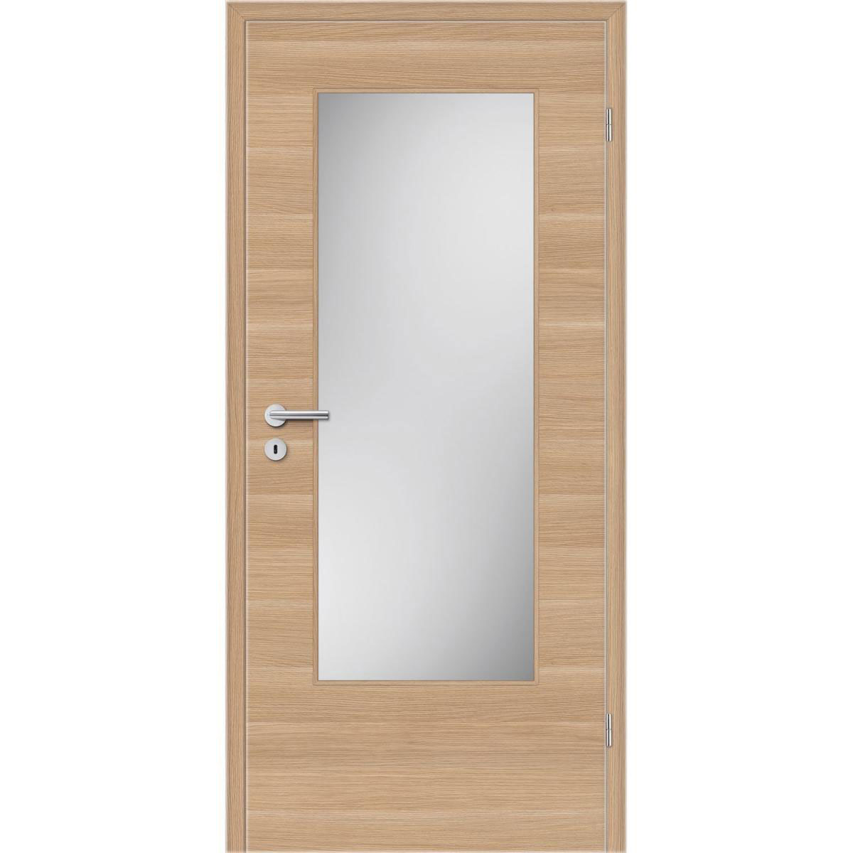 Borne Zimmertür CPL Sonneneiche quer mit Lichtausschnitt 73,5 x 198,5 cm DIN rechts