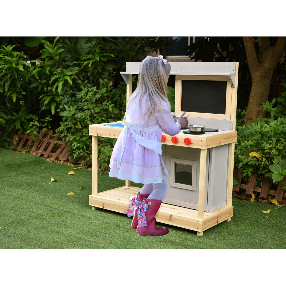 Coemo Spielküche Noah Outdoor Matschküche mit Kreidetafel Bild 3