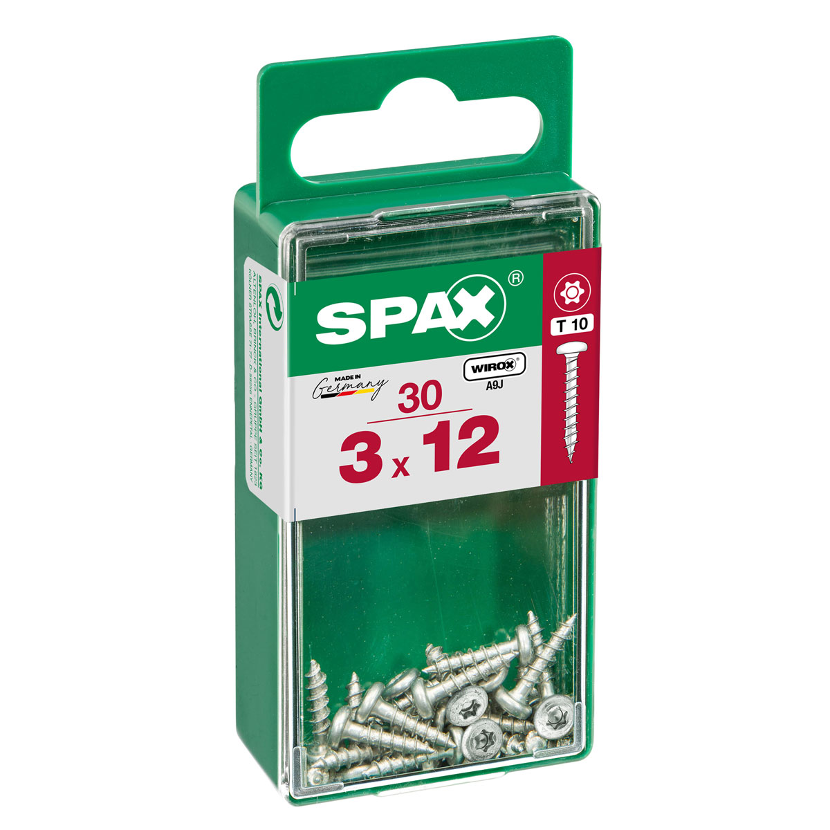 Spax Universalschraube WIROX Rundkopf 3 x 12 mm Torx 30 Stück Spax Universalschraube WIROX Rundkopf 3 x 12 mm Torx 30 Stück