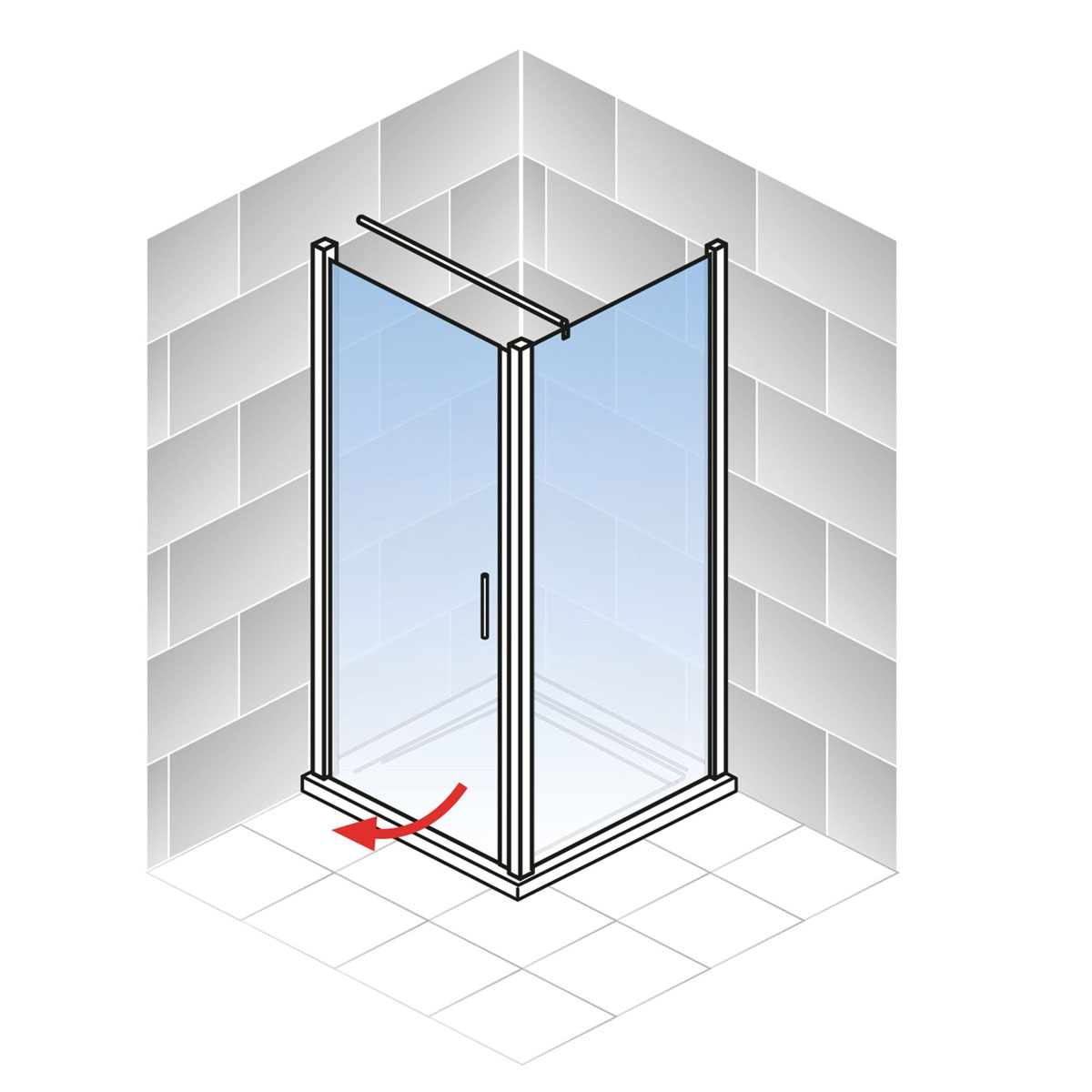Schulte Drehtür inkl SeitenwandAlexa Style 2.0" Mattschwarz 192 x 90 cm Bild 3