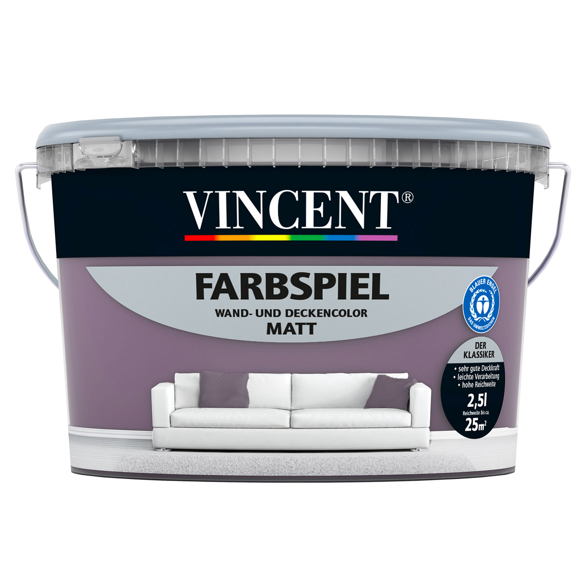 Vincent Farbspiel Purpur matt 2,5 L Vincent Farbspiel Purpur matt 2,5 L
