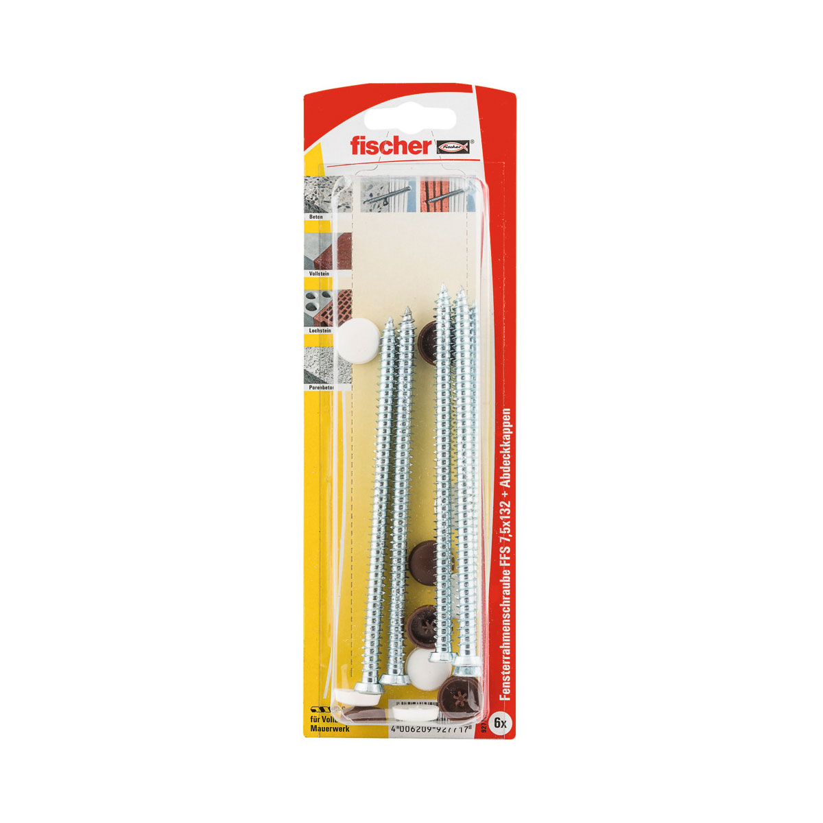 Fischer Fensterrahmenschraube FFS 7,5 x 132 mm T30 6 Stück