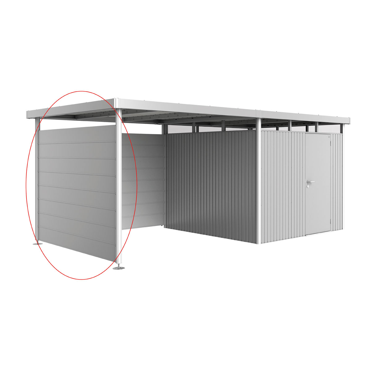 Biohort Seitenwand für Seitendach zu Gerätehaus HighLine H4 silber-metallic Biohort Seitenwand für Seitendach zu Gerätehaus HighLine H4 silber-metallic