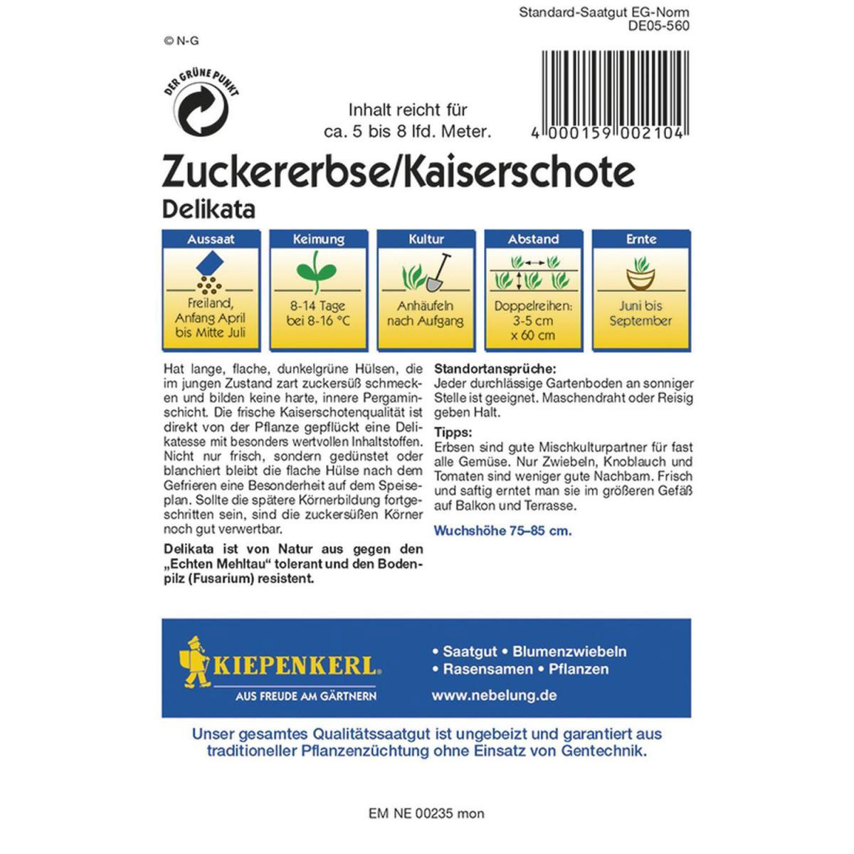 Kiepenkerl Zuckererbsen Delikata Profi-Line Bild 2