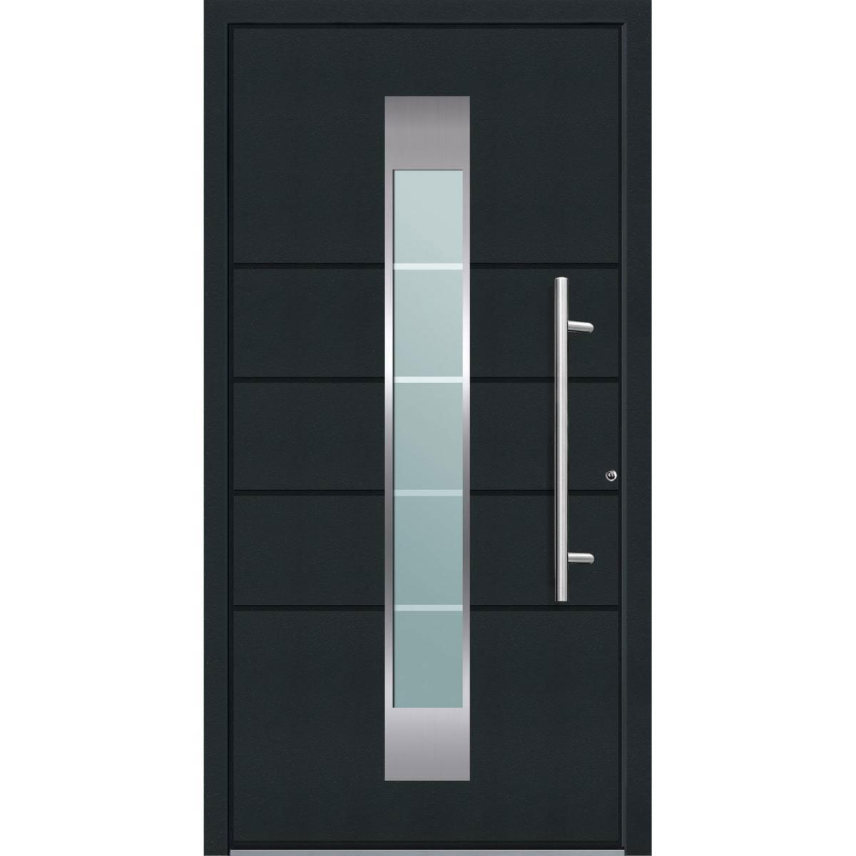 Aluminium Sicherheits-Haustür Turin Superior 60 mm anthrazit 100 x 210 cm Anschlag rechts inkl Griffset