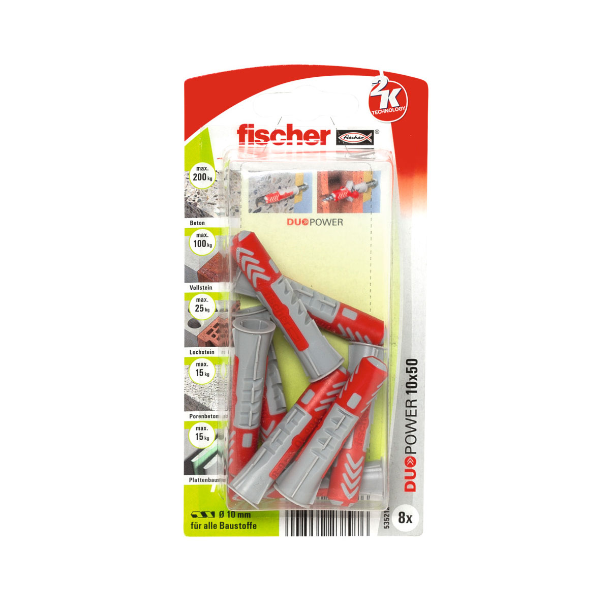 Fischer  Dübel DuoPower 10 x 50 mm 8 Stück Bild 1