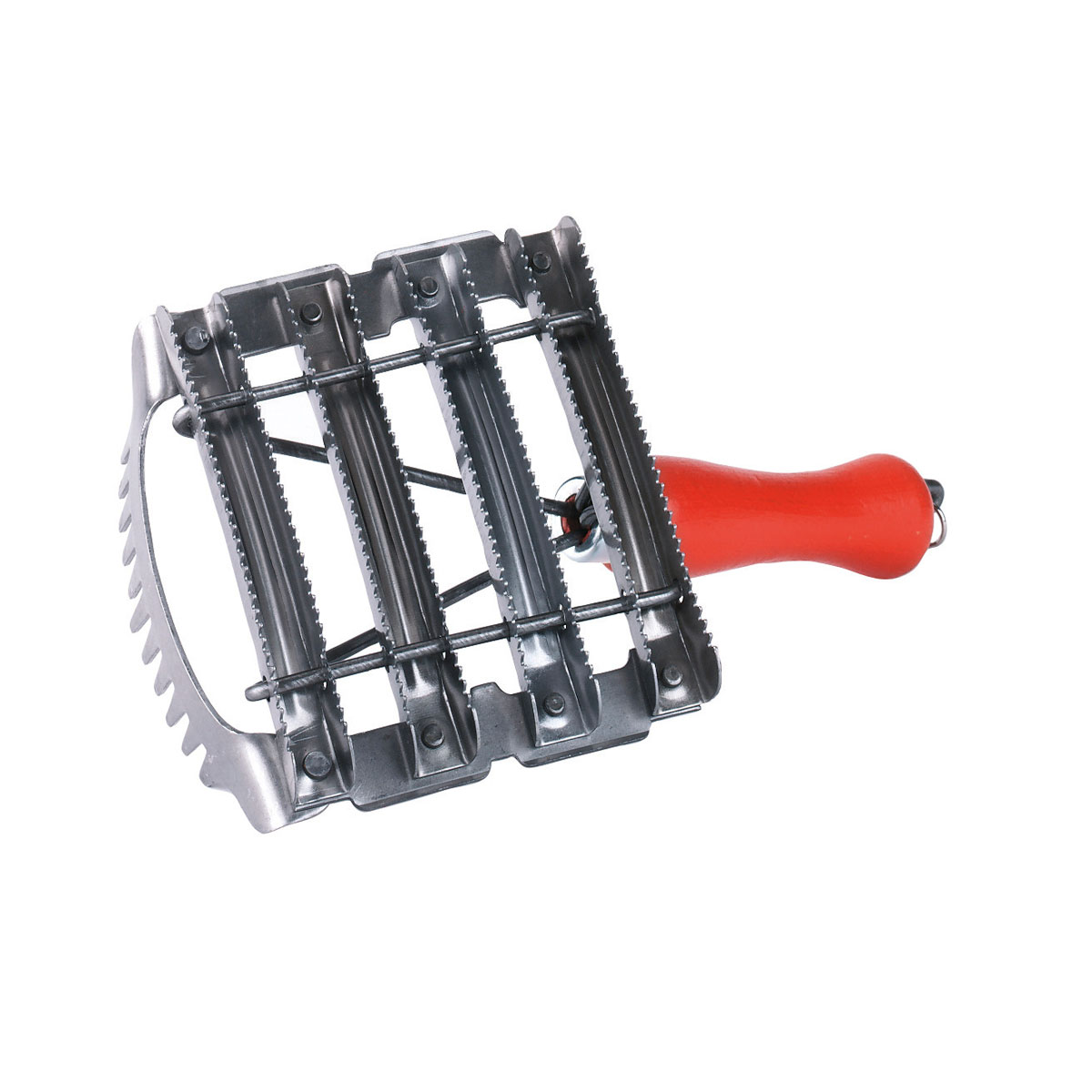 Metallstriegel mit Mähnenkamm 12,5 cm rot