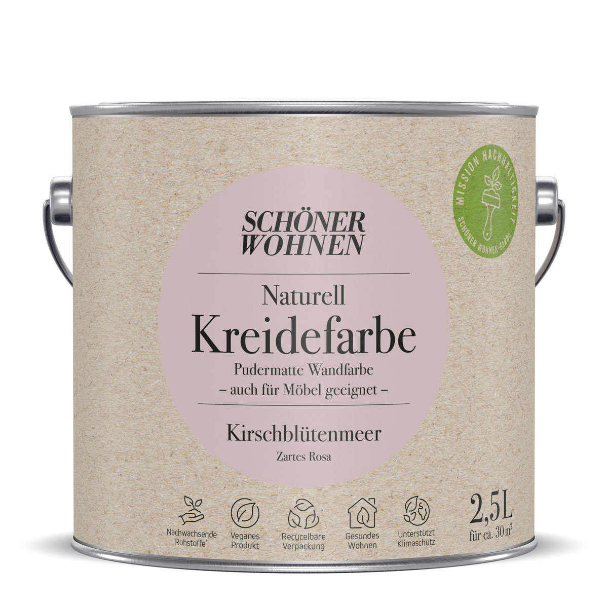 Schöner Wohnen Farbe Naturell Kreidefarbe 2,5 L Kirschblueten- meer