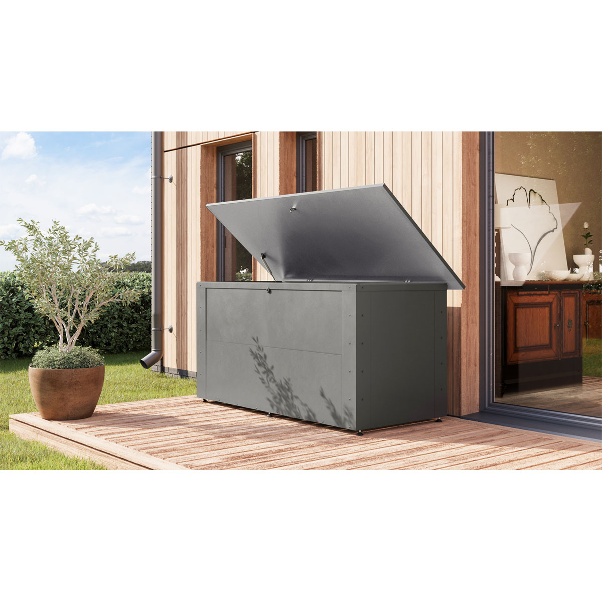 Karibu Metallbox "Himalia 1" graualuminium Bild 3