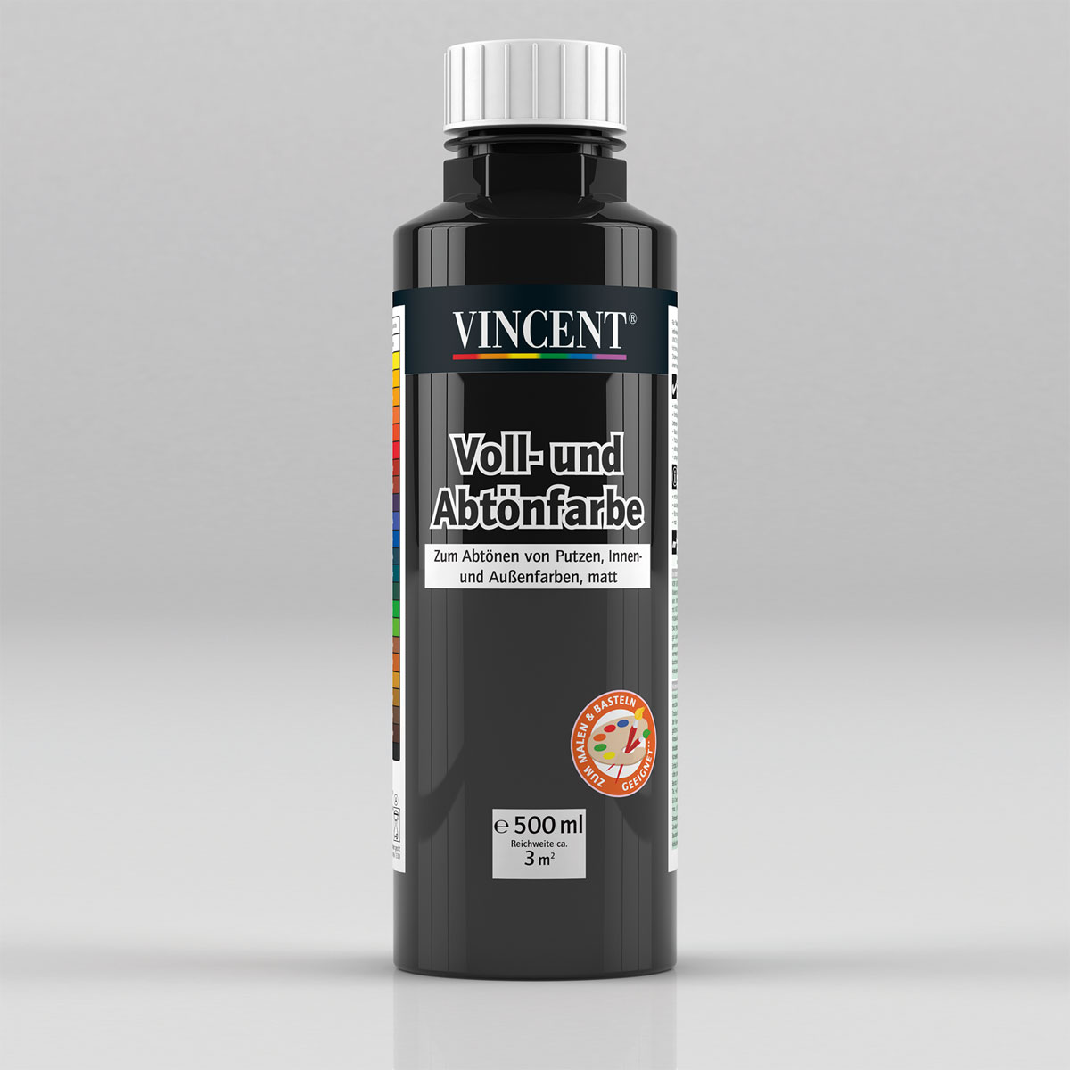Vincent Voll- und Abtönfarbe schwarz 0,5 L