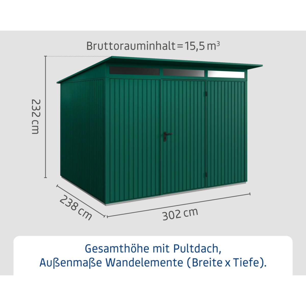 EcoStar  Gerätehaus Trend-PTyp 3RAL6005 1 flg Bild 3