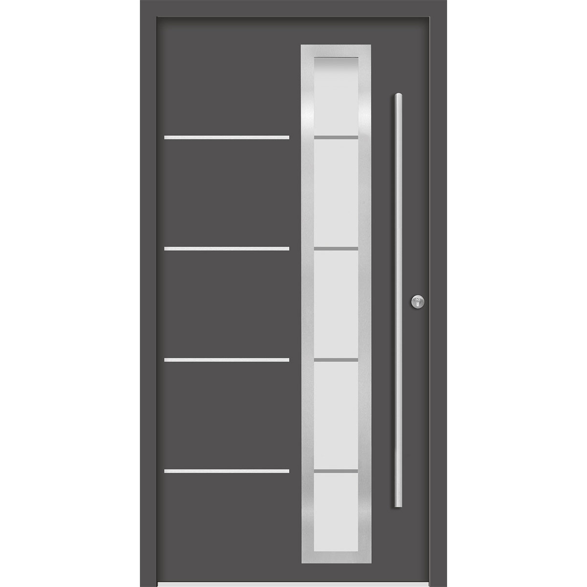 SplenDoor Premium-Haustür Passivedoor Uppsala energiesparend anthrazit 110 x 210 cm rechts