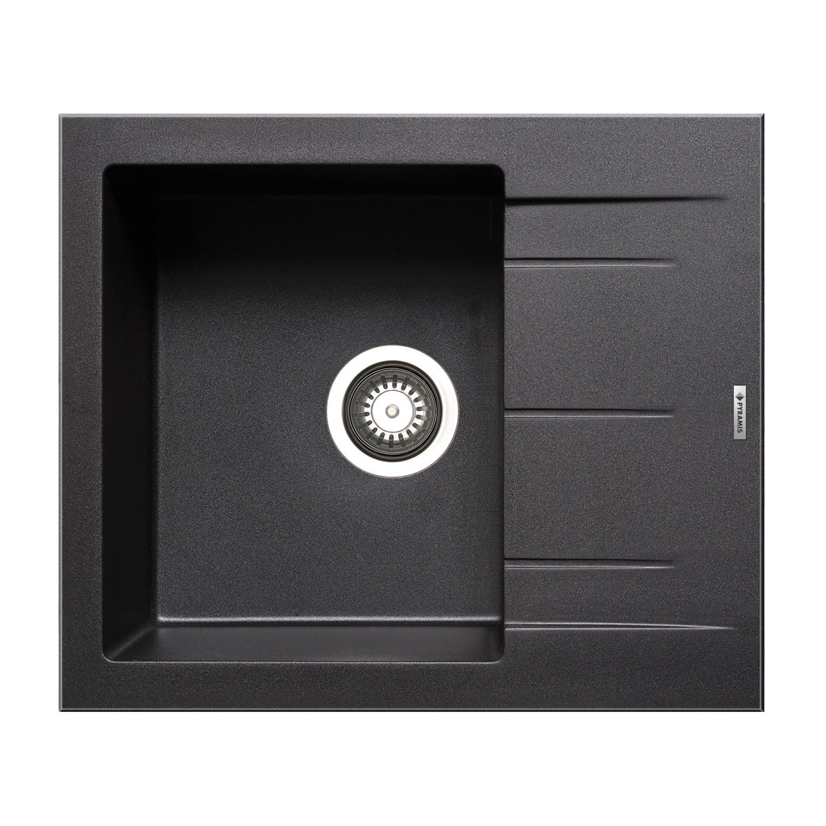 Pyramis  Einbauspuele ALAZIA 59 x 50 cm 1B 1D Granit Carbon