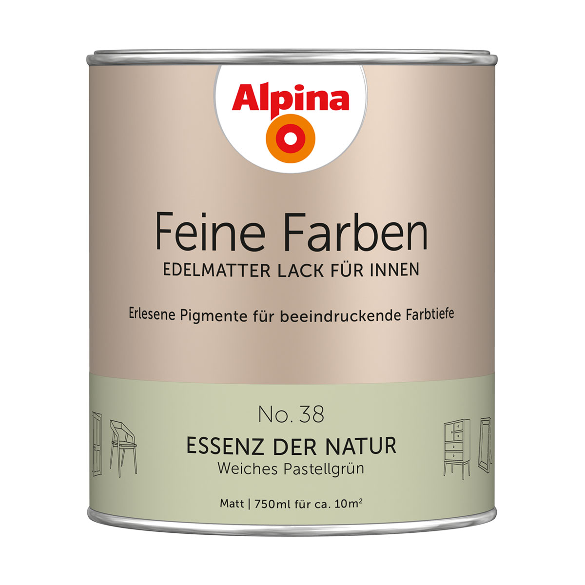 Alpina Buntlack Feine Farben Lack No 38 Essenz der Natur edelmatt 750ml
