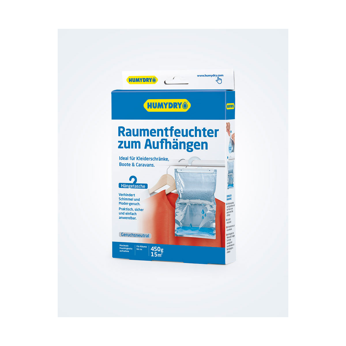 Humydry Raumentfeuchter Schrankentfeuchter zum Aufhängen 450 g