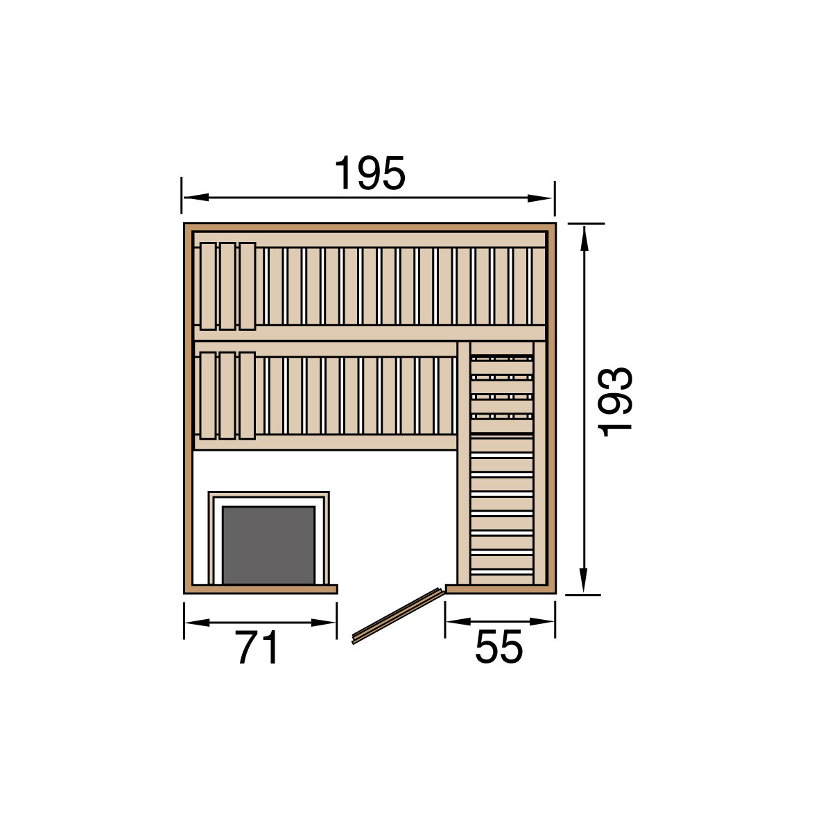 Weka  Premium Massivholz-Elementsauna Kemi Größe 3 Sparset 7,5 kW OS Bild 3