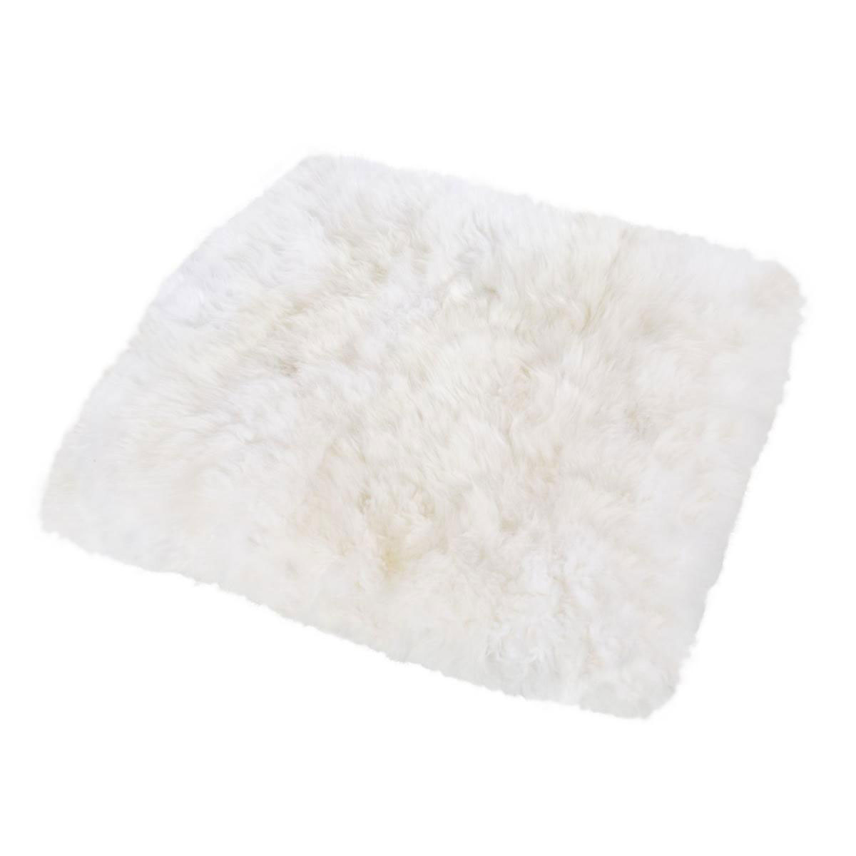 Sitzkissen Schaffell 34 x 34 cm Weiß Bild 1