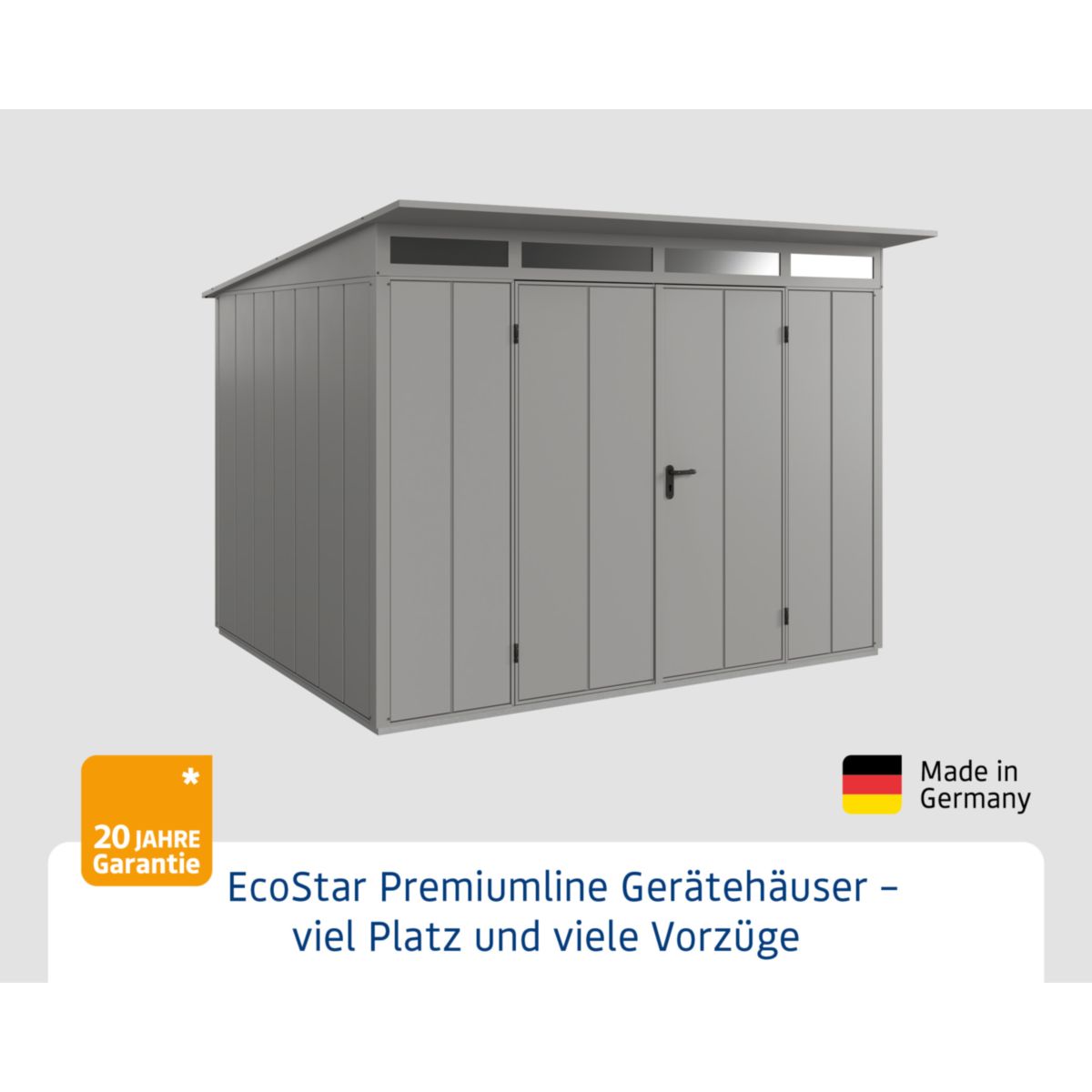 EcoStar  Gerätehaus Elegant-PTyp 3RAL9007 2 flg Bild 2