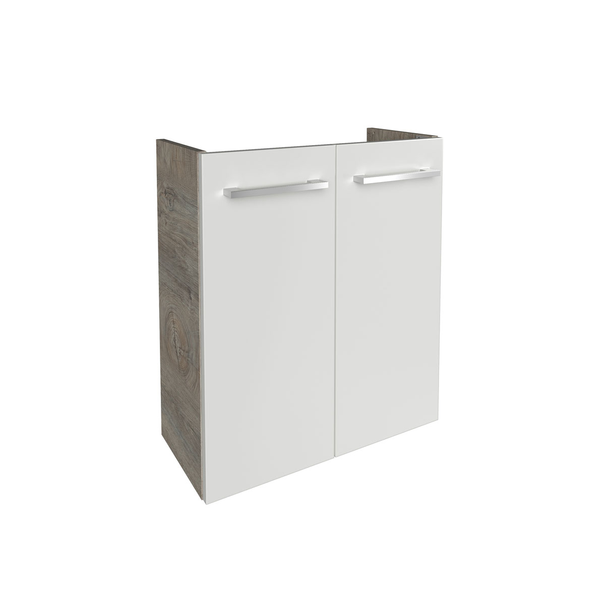 Fackelmann Gäste-WC Waschtischunterschrank SBC 520 x 600 x 243 mm NatureOak/Weiß