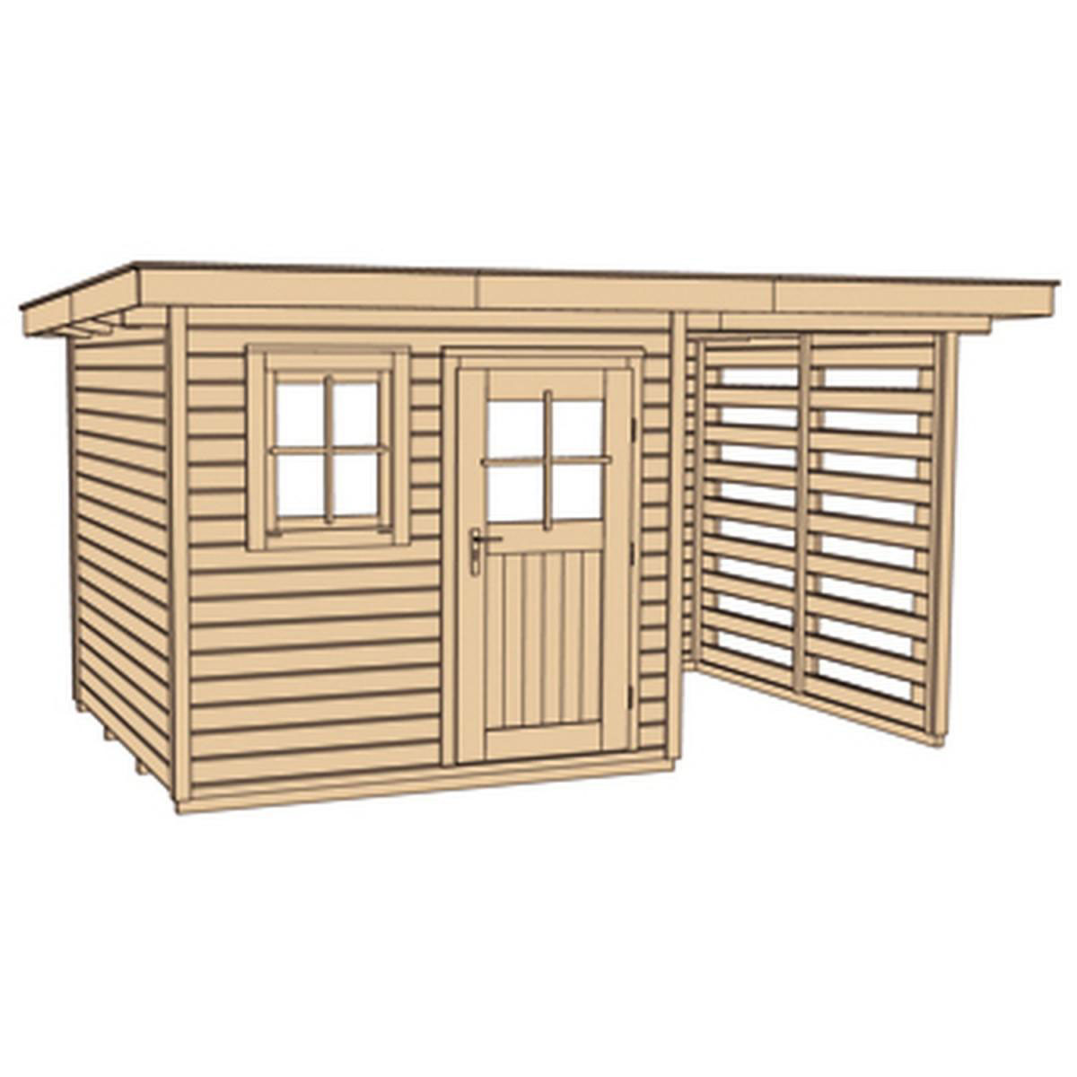 Weka Gartenhaus 170 A Größe 4 mit Holzlagerplatz 150 cm Bild 3