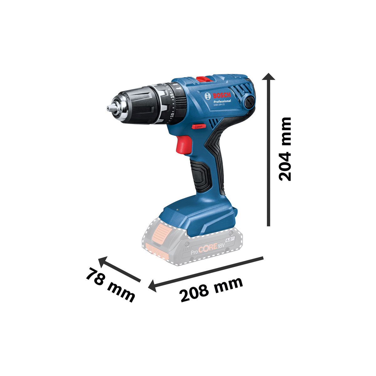 Bosch Professional  Akku-Bohrschrauber-Set GSB 18V 21 2 Akkus 5-teilig Bild 3