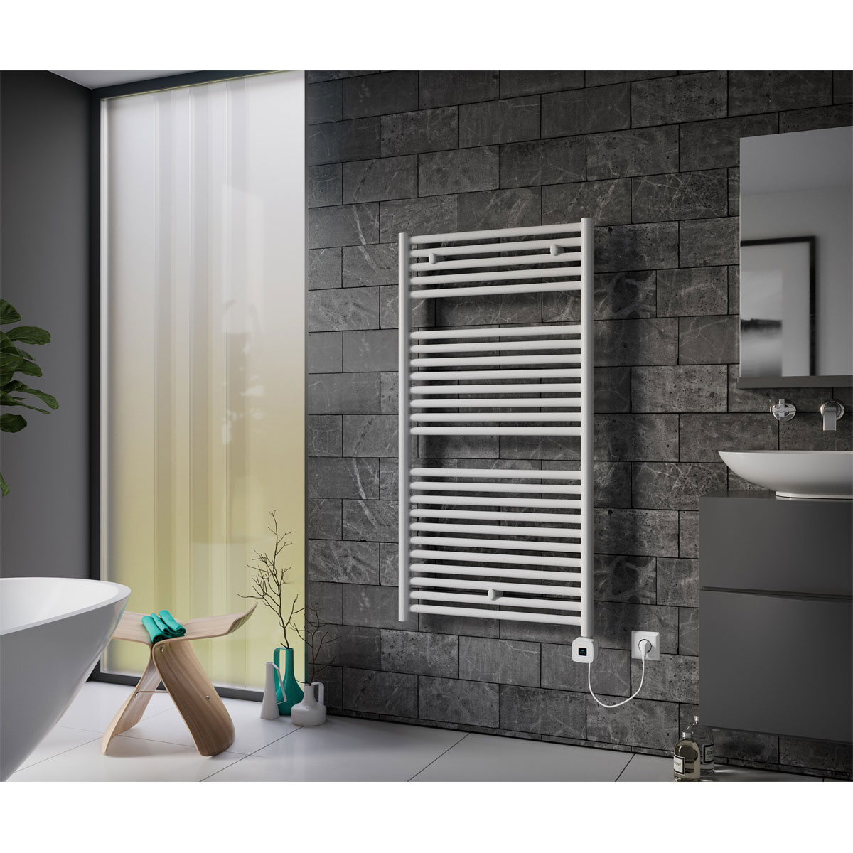 Ximax  Elektrischer Handtuchwärmer Lux 732 x 600 mm 300 Watt Typ 7 Weiß